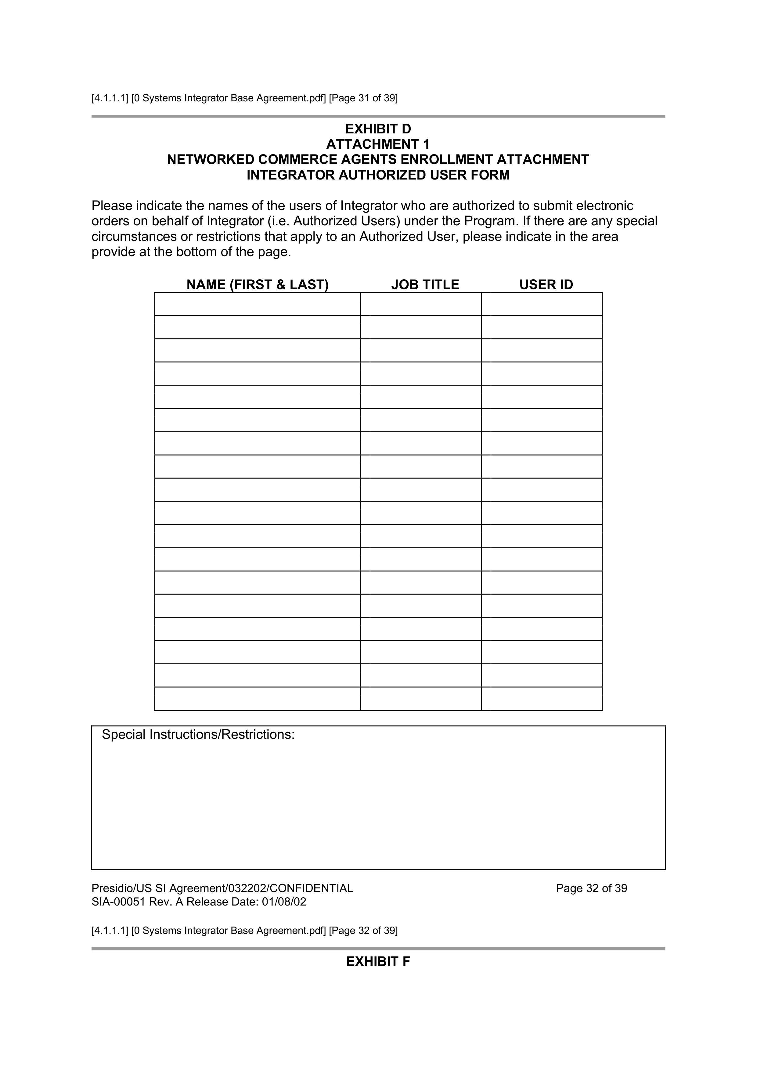 CISCO SYSTEMS INTEGRATOR AGREEMENT — page 32