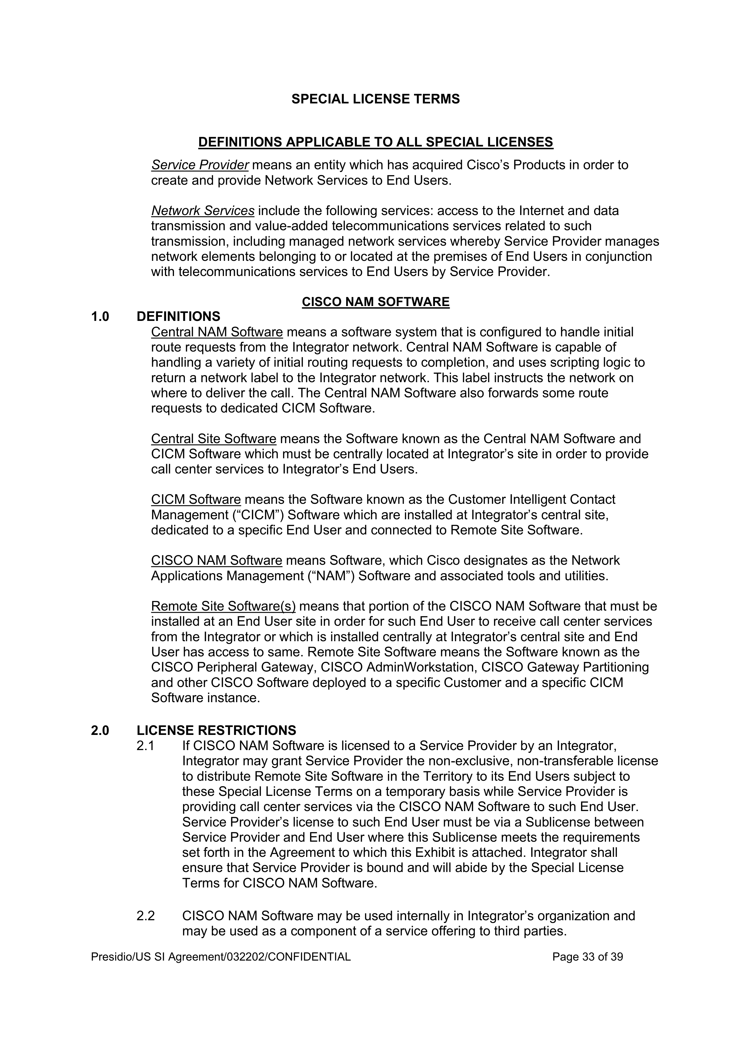 CISCO SYSTEMS INTEGRATOR AGREEMENT — page 33
