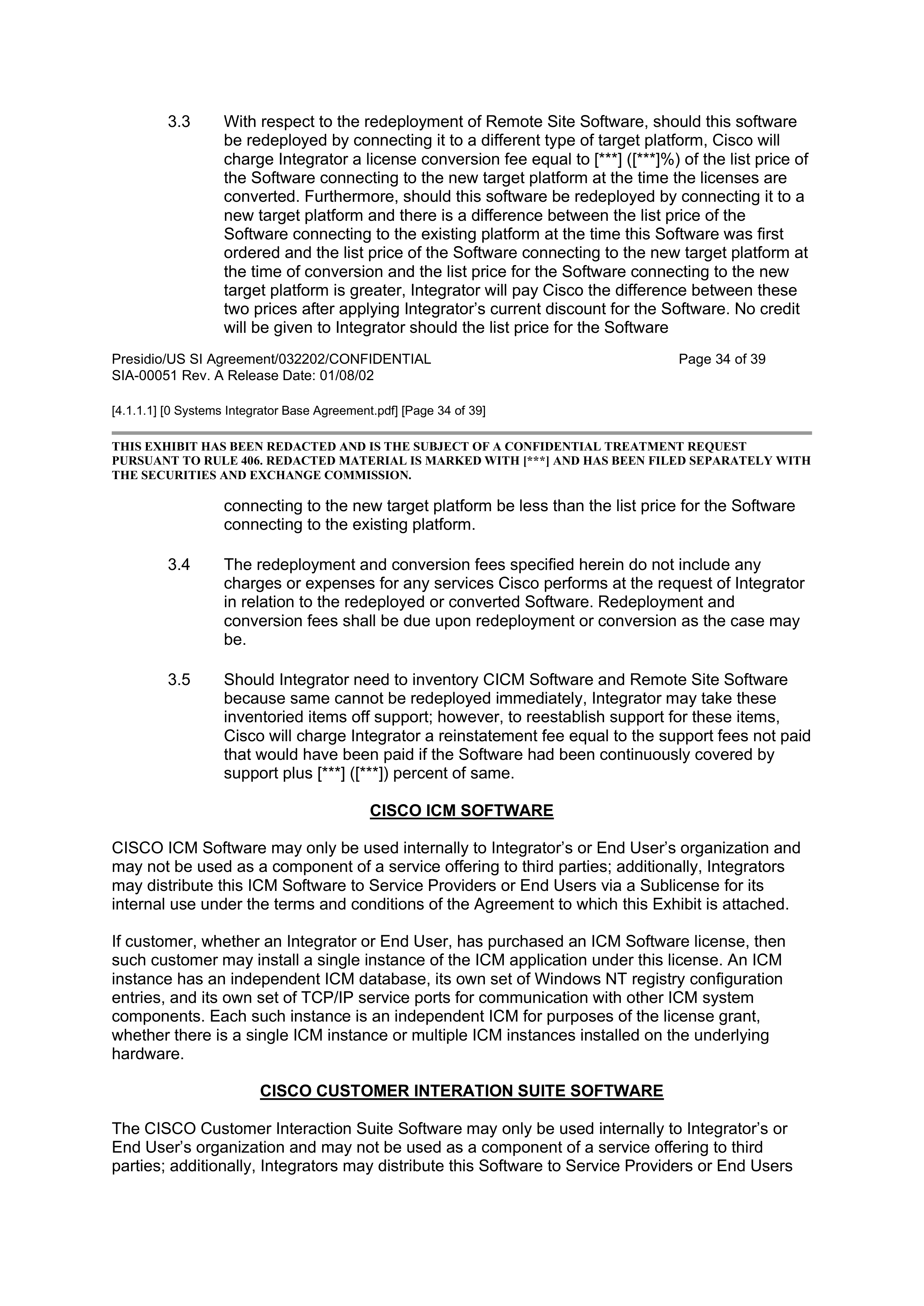 CISCO SYSTEMS INTEGRATOR AGREEMENT — page 35