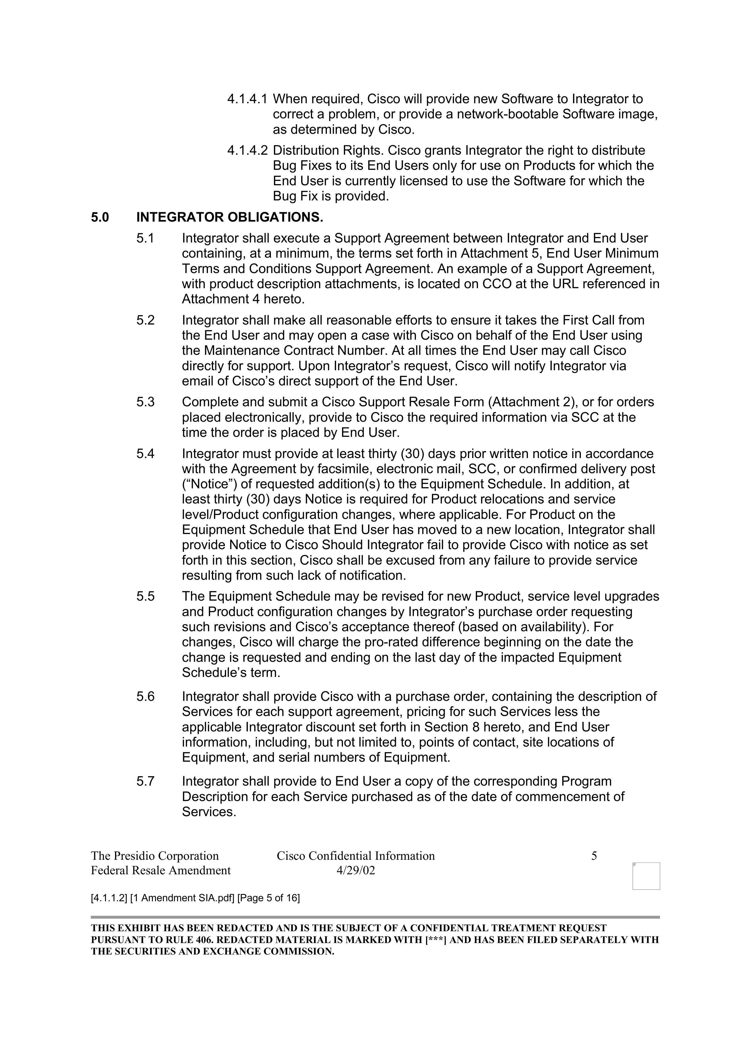 CISCO SYSTEMS INTEGRATOR AGREEMENT — page 44