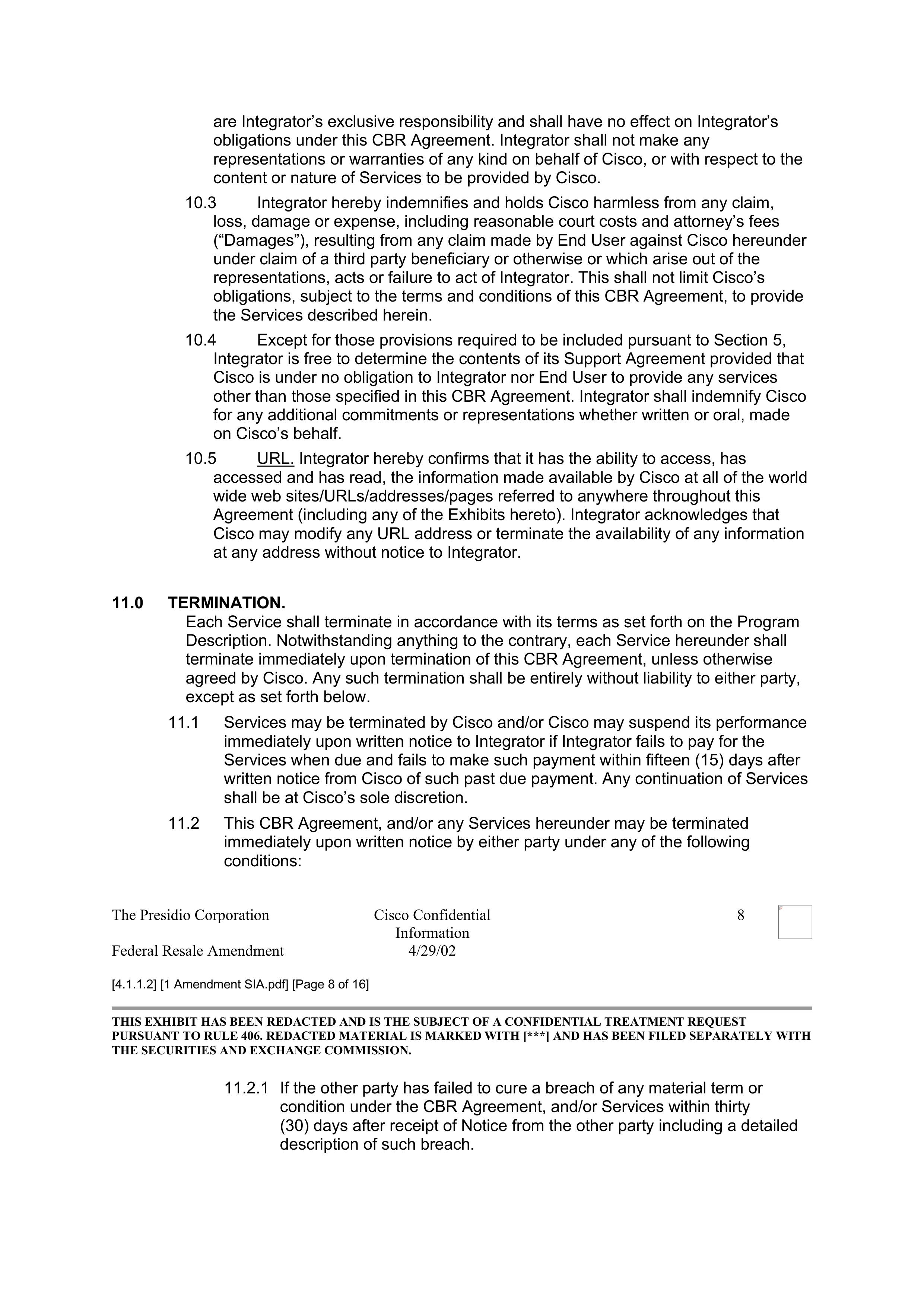 CISCO SYSTEMS INTEGRATOR AGREEMENT — page 48