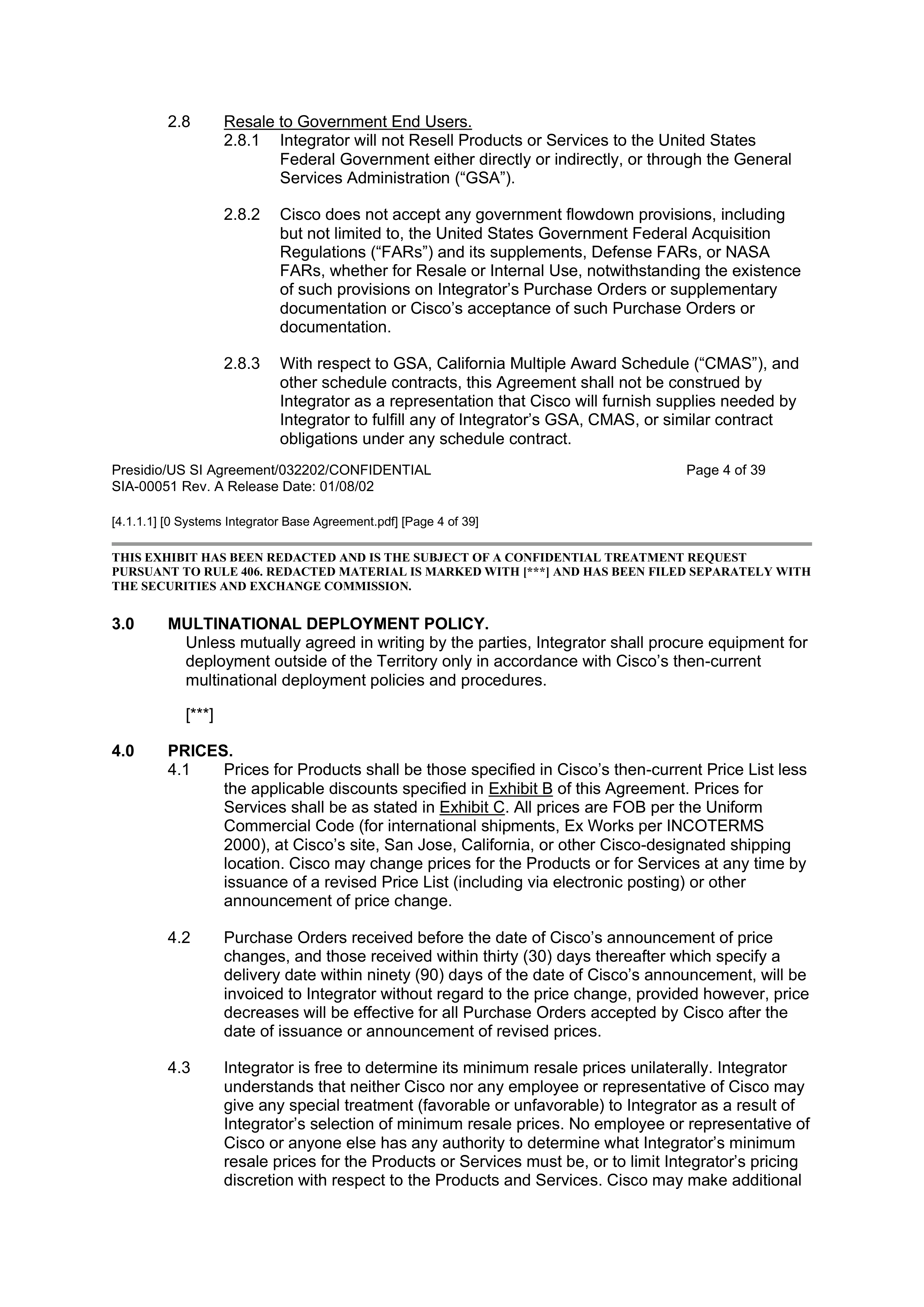CISCO SYSTEMS INTEGRATOR AGREEMENT — page 5