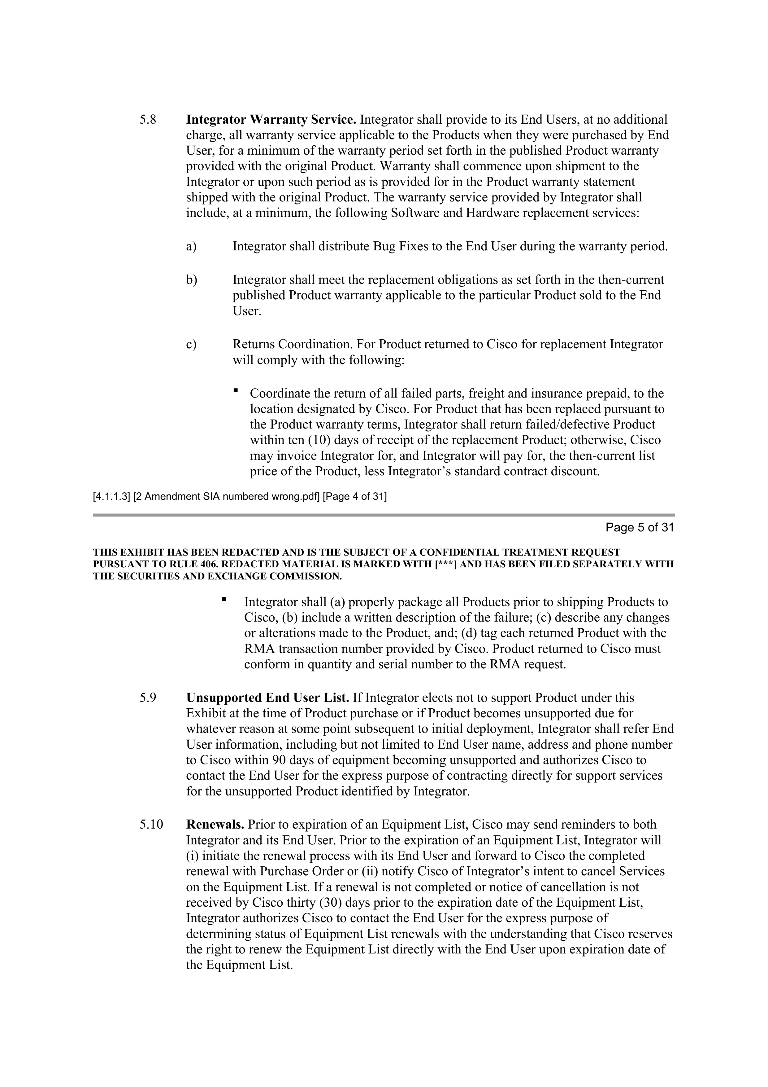 CISCO SYSTEMS INTEGRATOR AGREEMENT — page 59