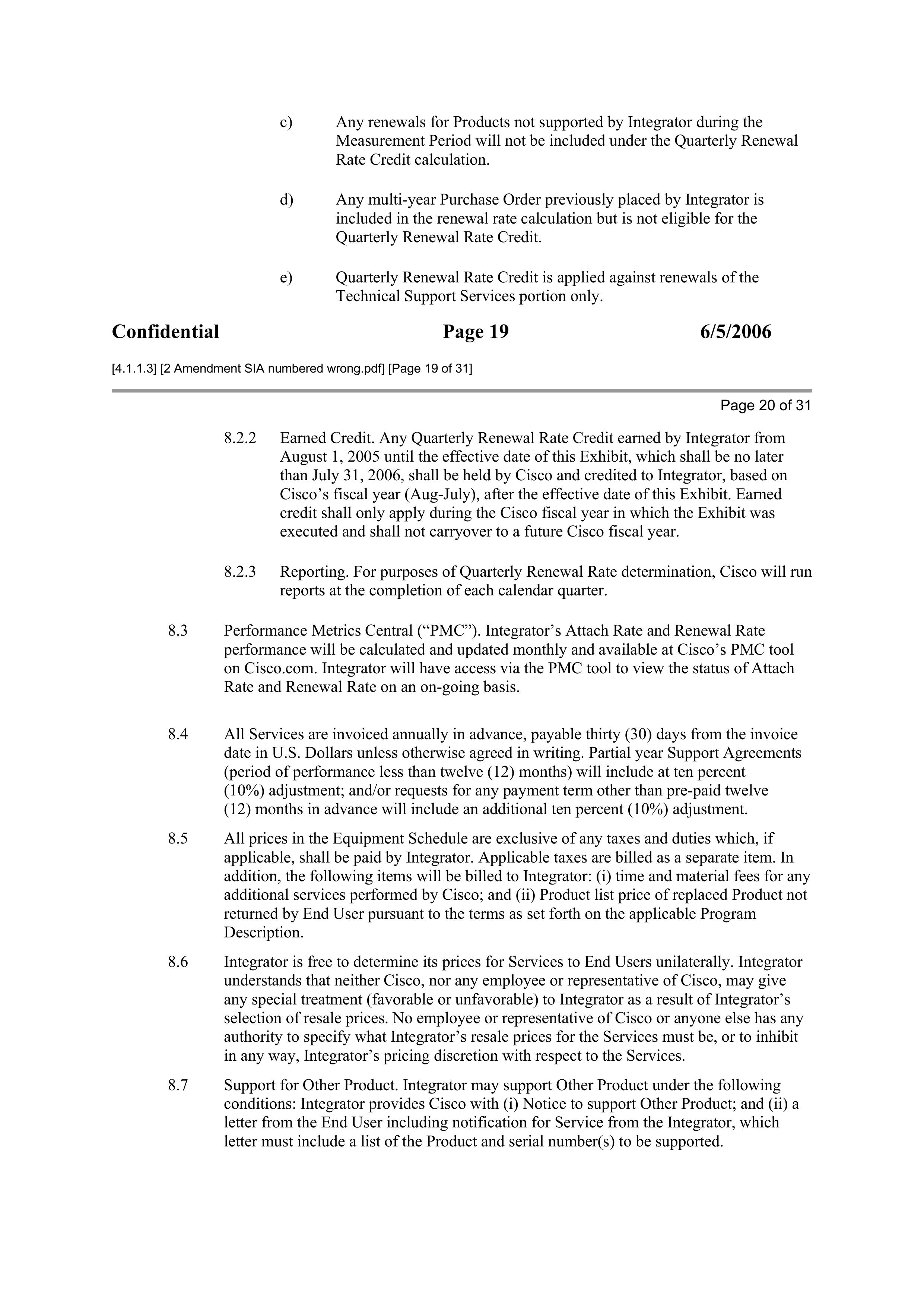 CISCO SYSTEMS INTEGRATOR AGREEMENT — page 75