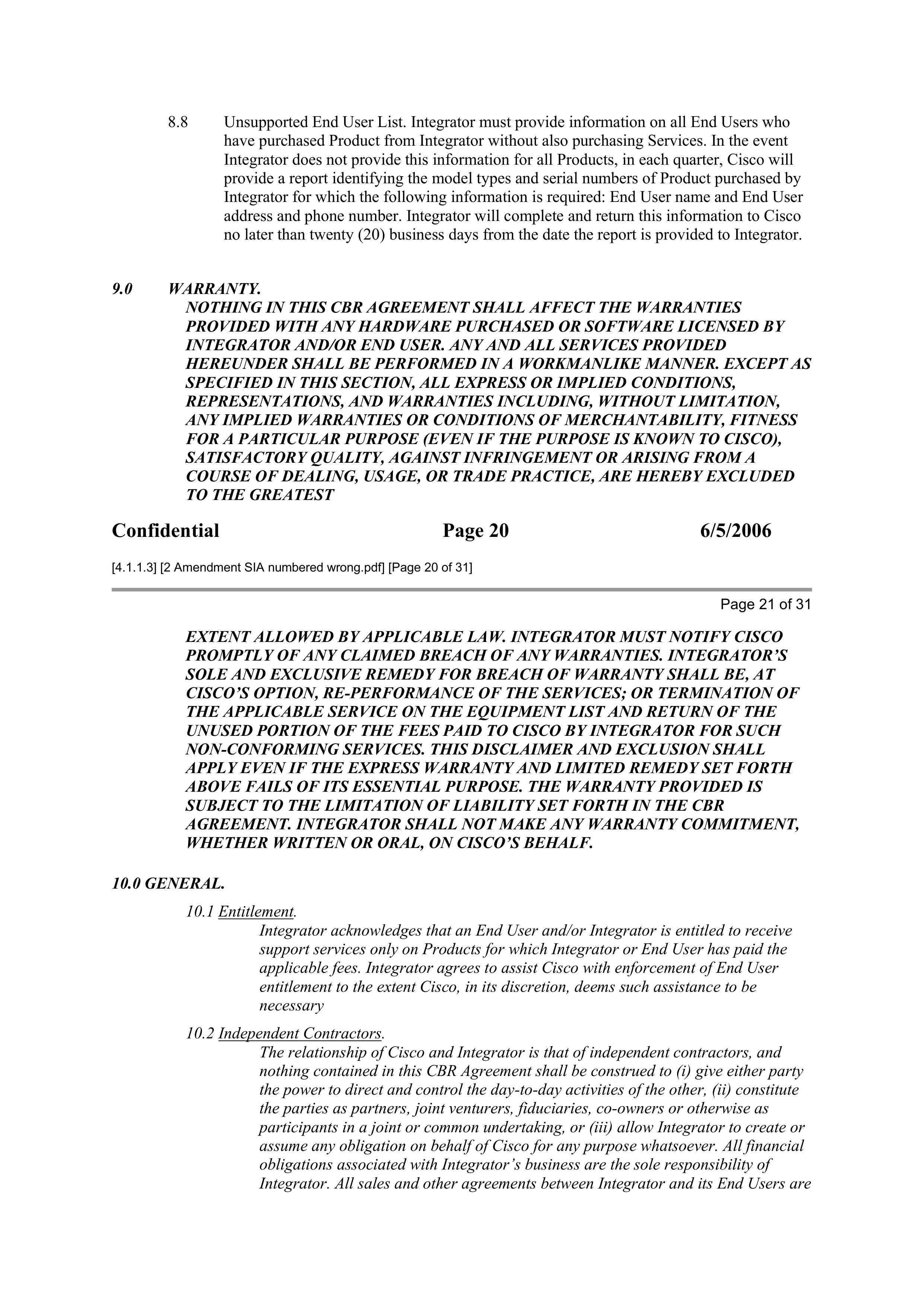 CISCO SYSTEMS INTEGRATOR AGREEMENT — page 76