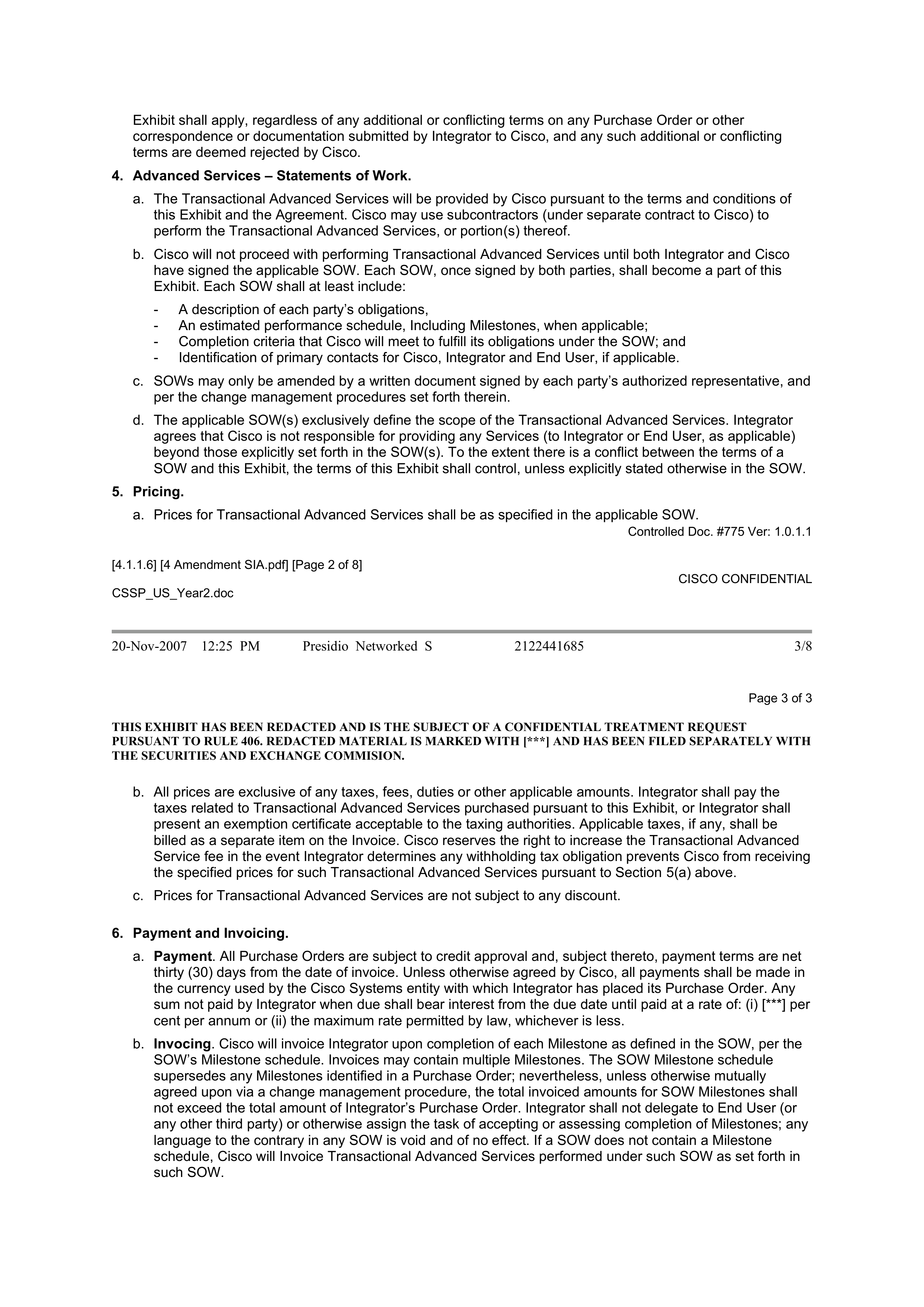 CISCO SYSTEMS INTEGRATOR AGREEMENT — page 87