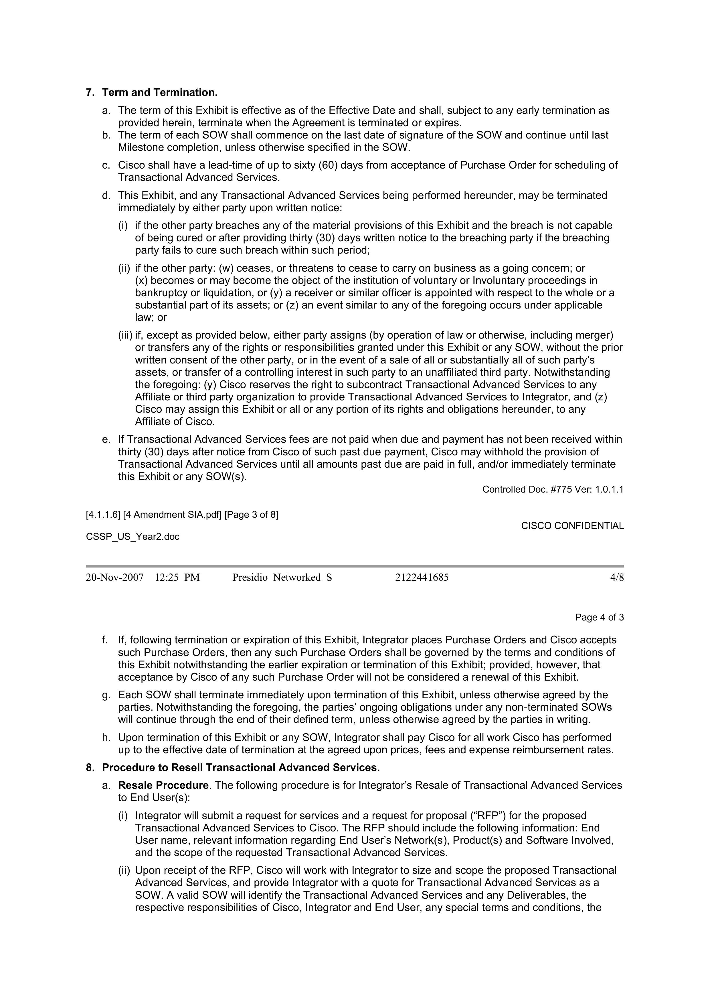 CISCO SYSTEMS INTEGRATOR AGREEMENT — page 88