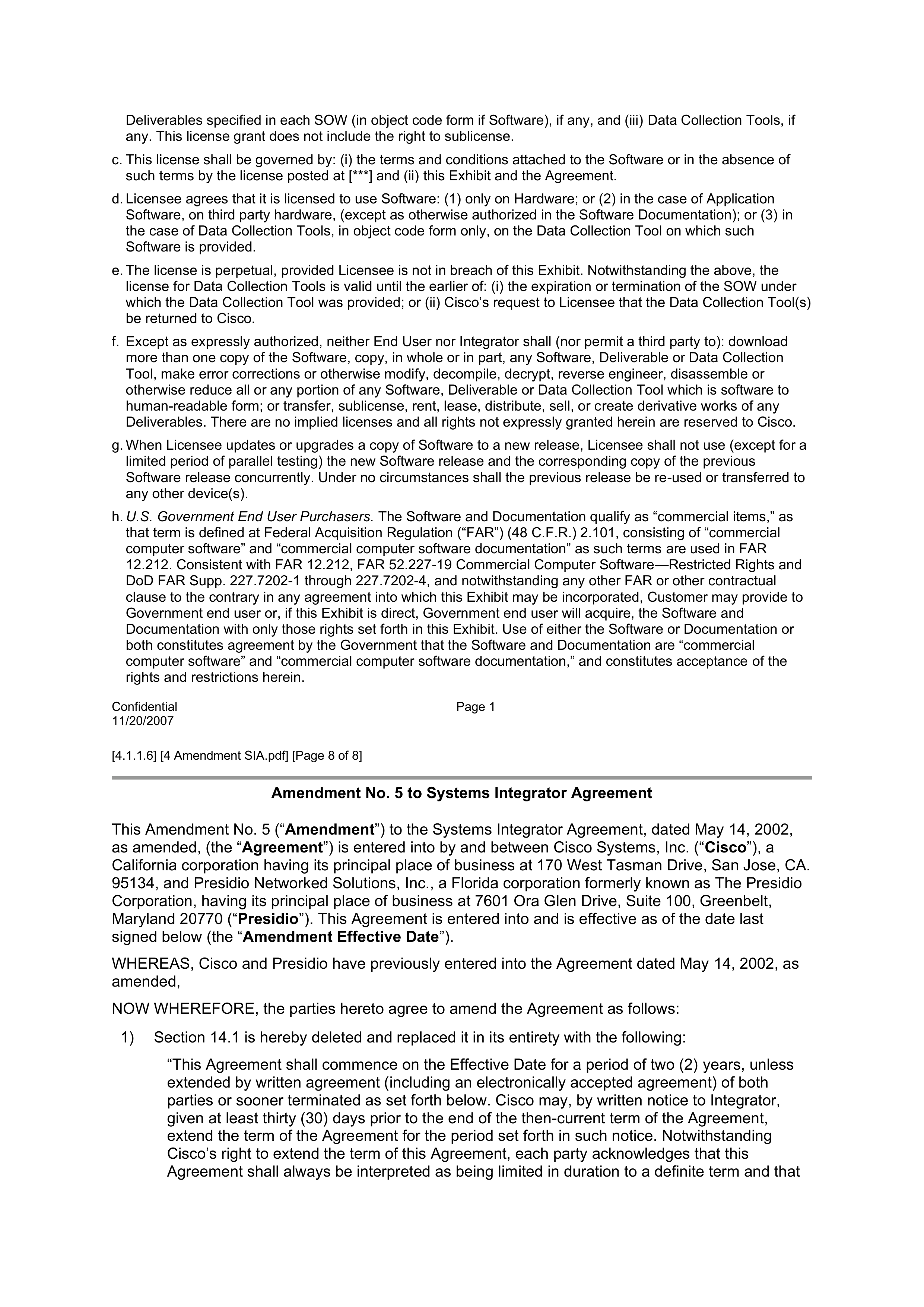 CISCO SYSTEMS INTEGRATOR AGREEMENT — page 92