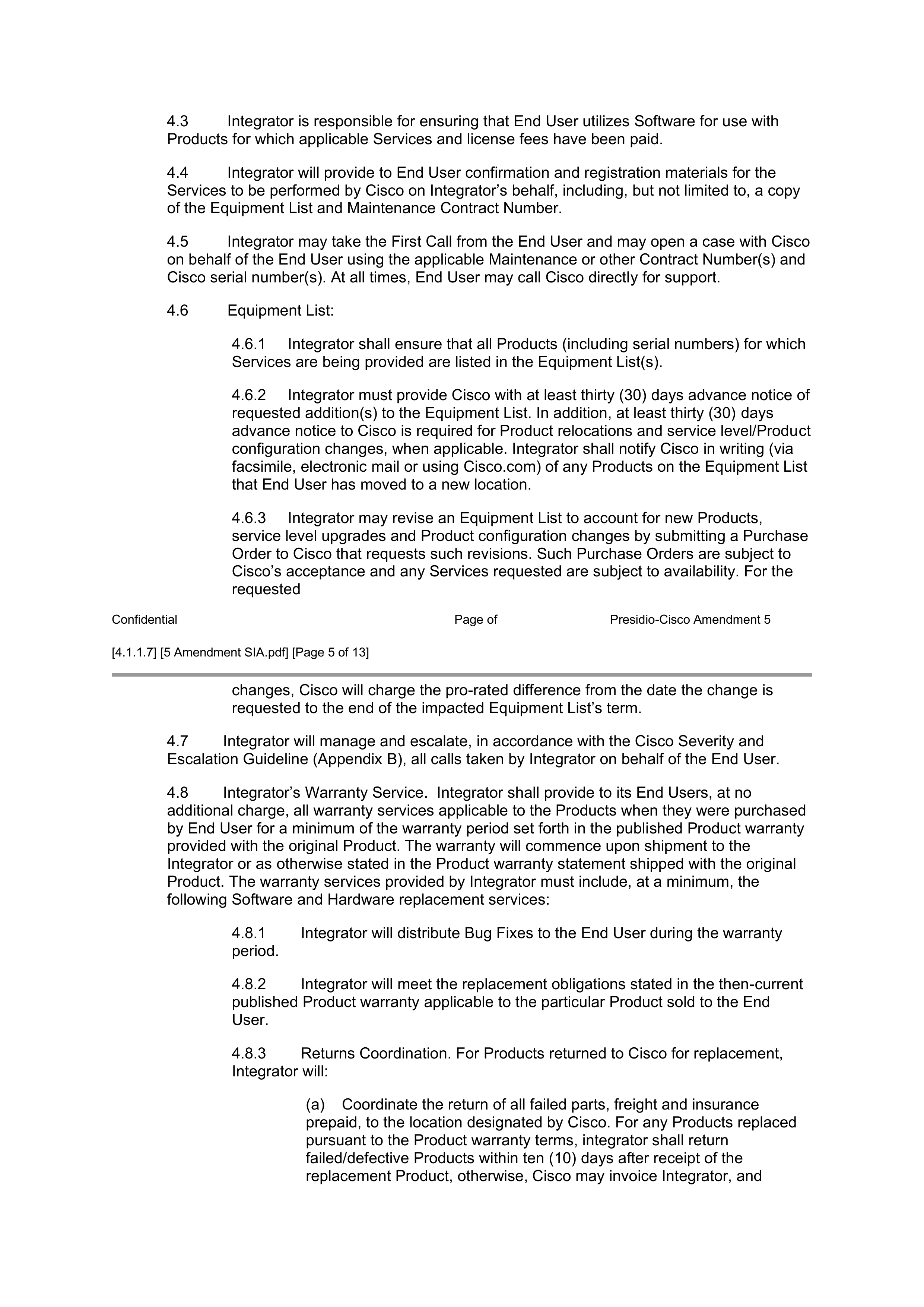 CISCO SYSTEMS INTEGRATOR AGREEMENT — page 97