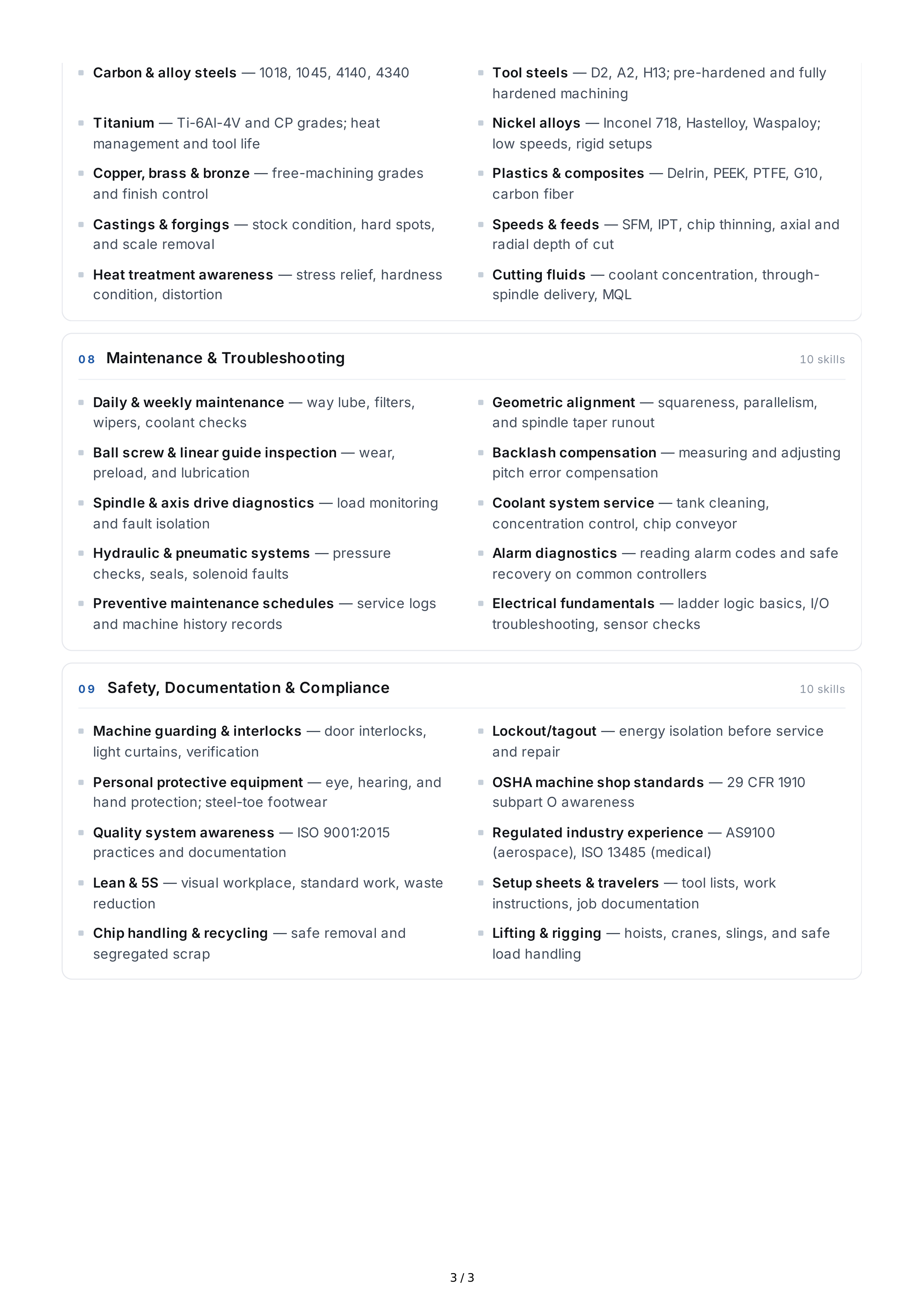 CNC Machining Hard Skills — page 3