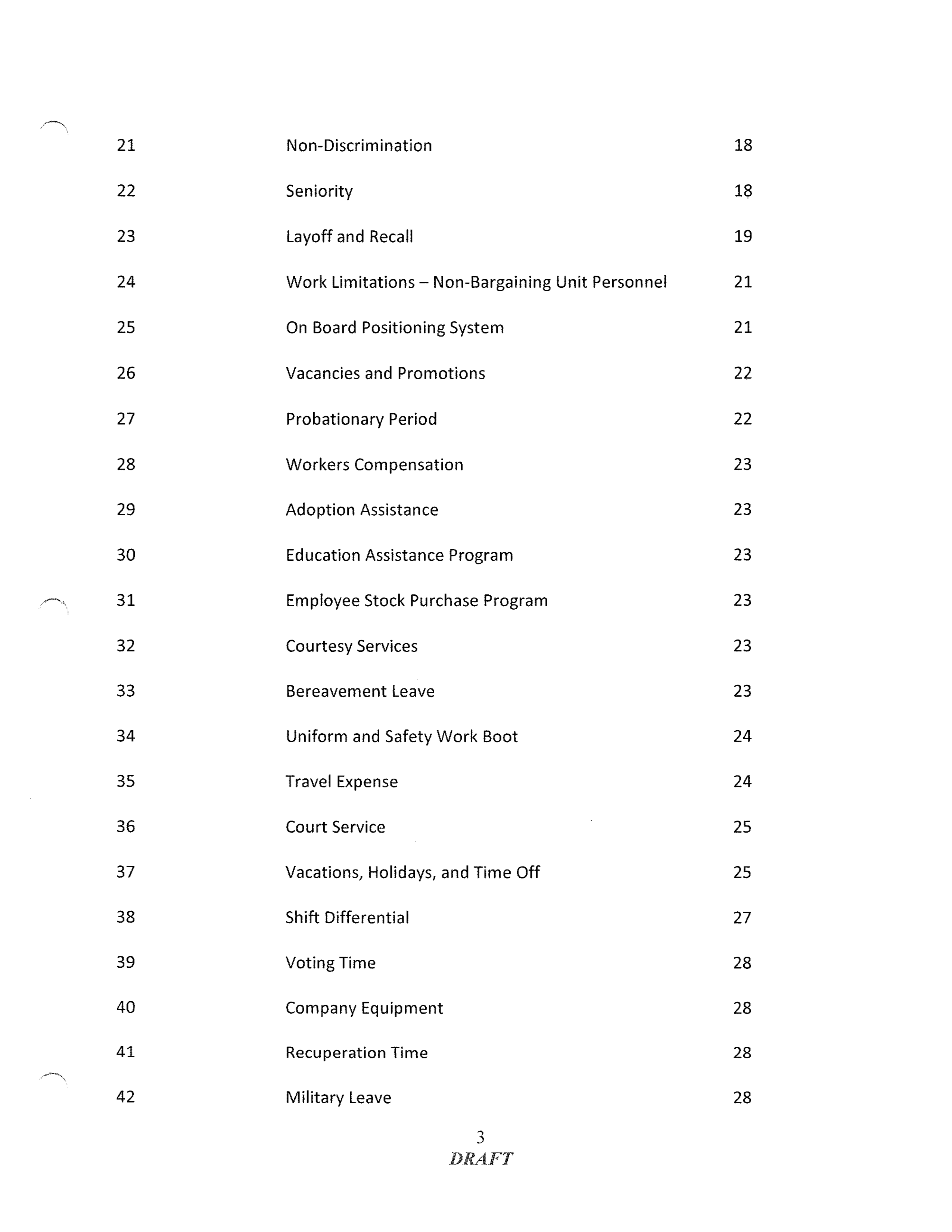 COMCAST COLLECTIVE BARGAINING AGREEMENT — page 3
