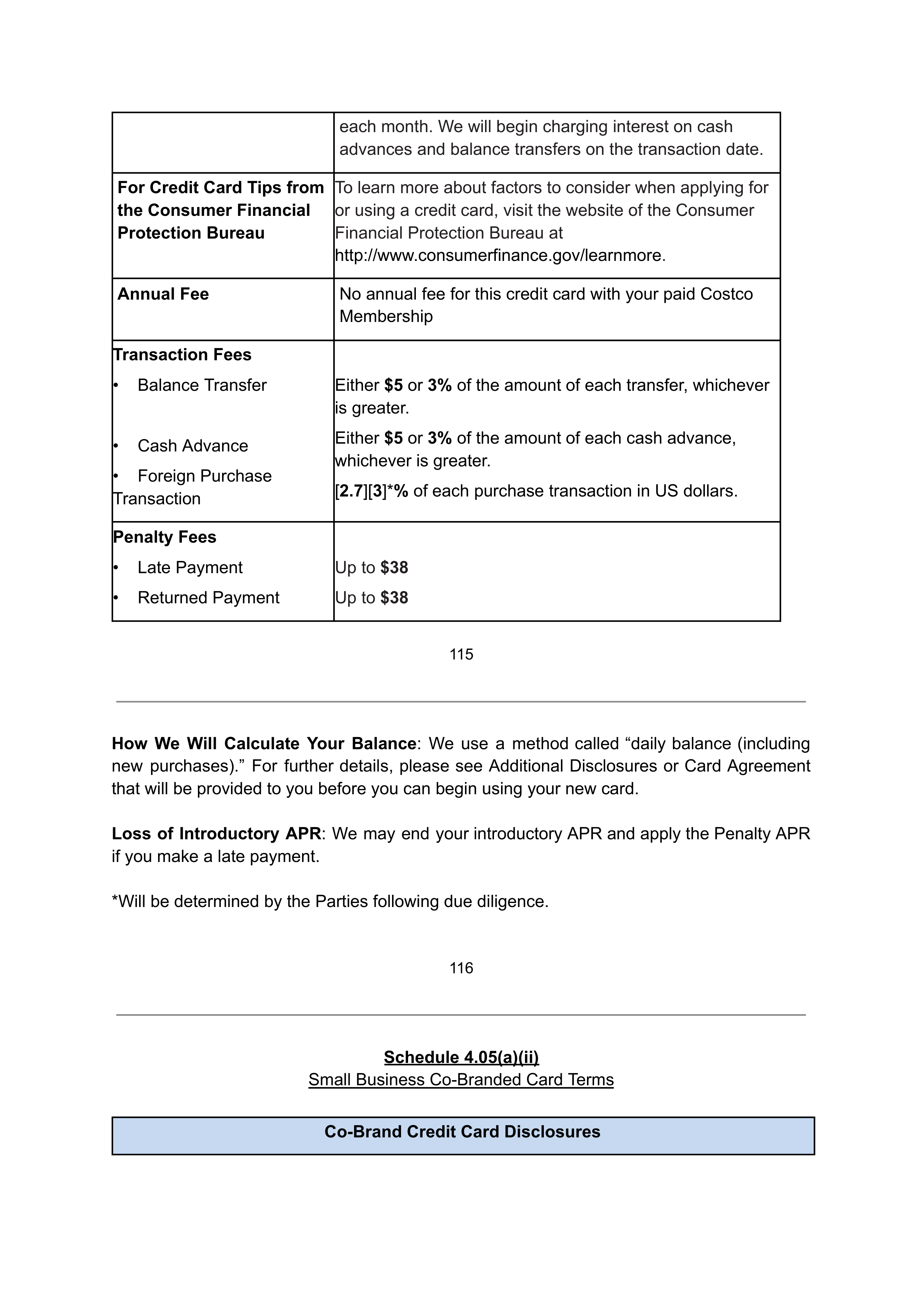 COSTCO CO-BRANDED PROGRAM AGREEMENT — page 103