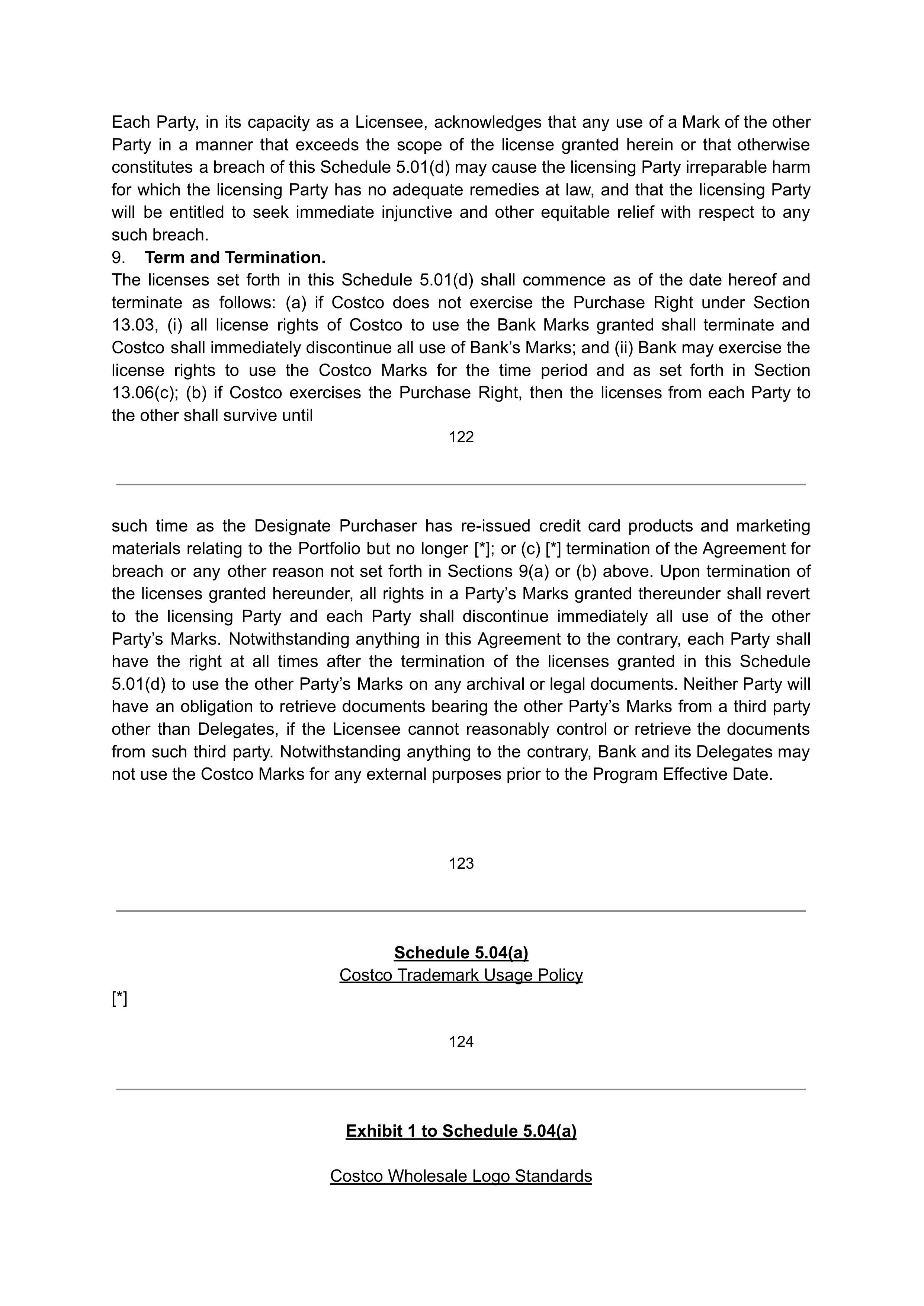 COSTCO CO-BRANDED PROGRAM AGREEMENT — page 109