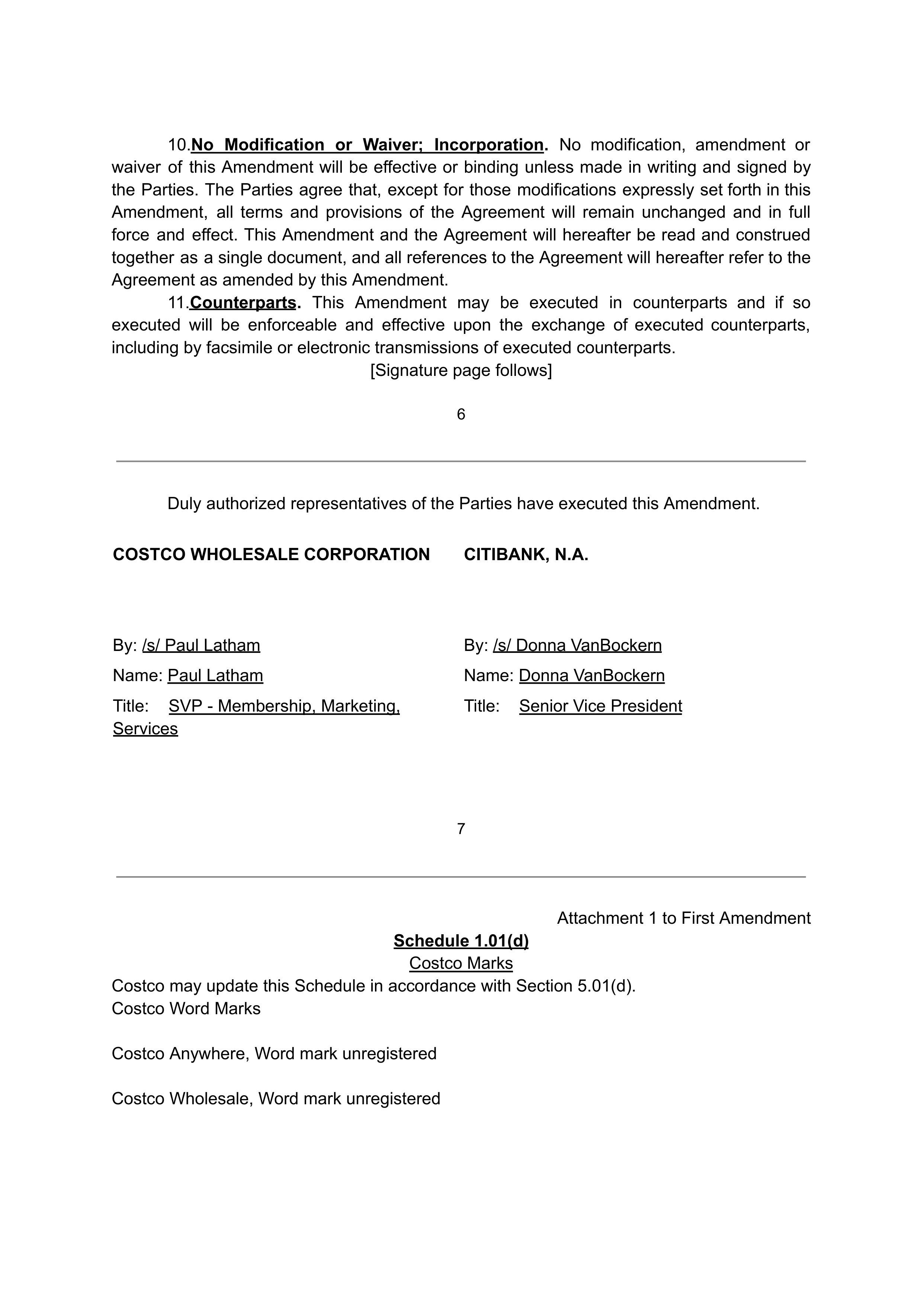COSTCO CO-BRANDED PROGRAM AGREEMENT — page 120