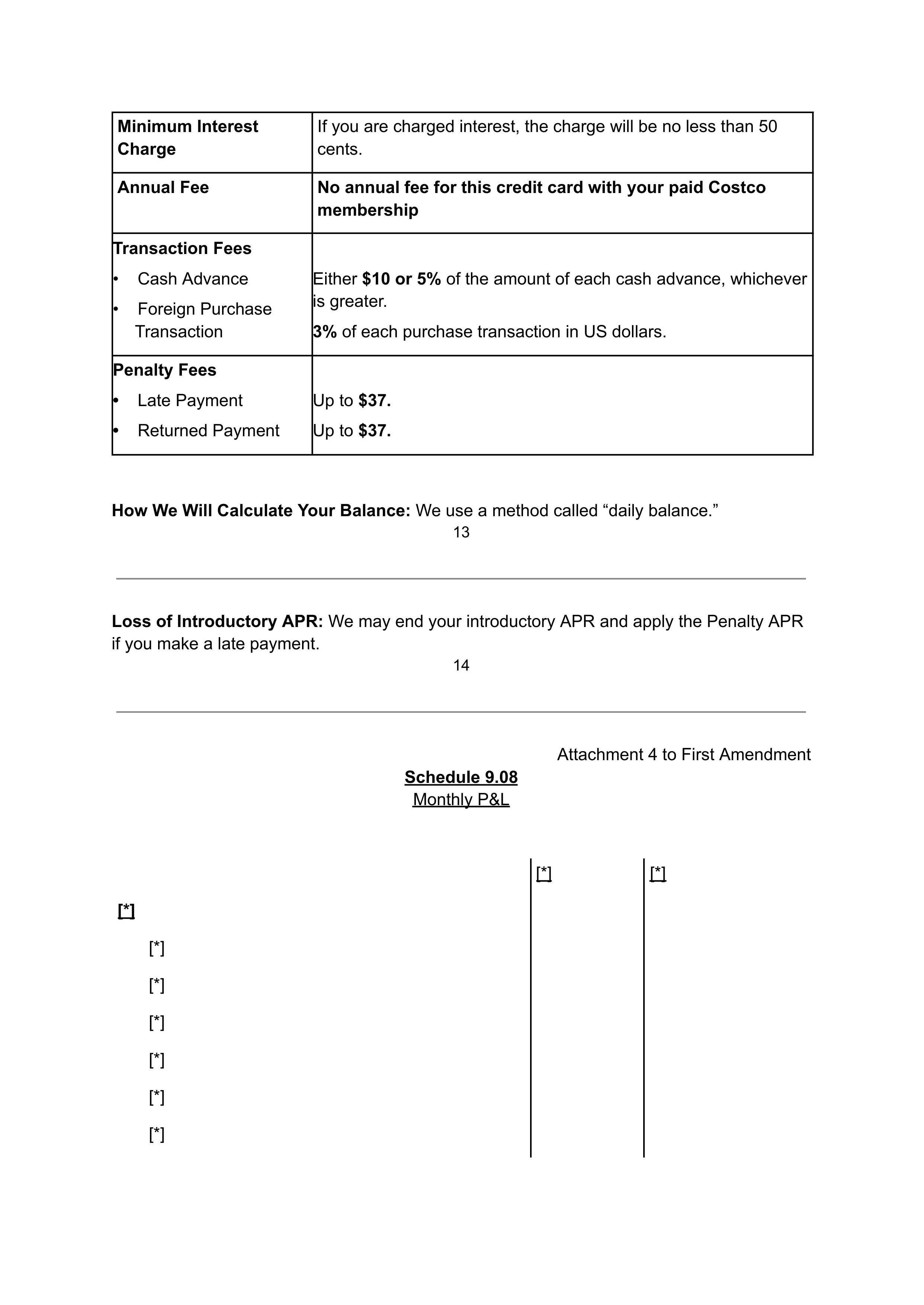 COSTCO CO-BRANDED PROGRAM AGREEMENT — page 125