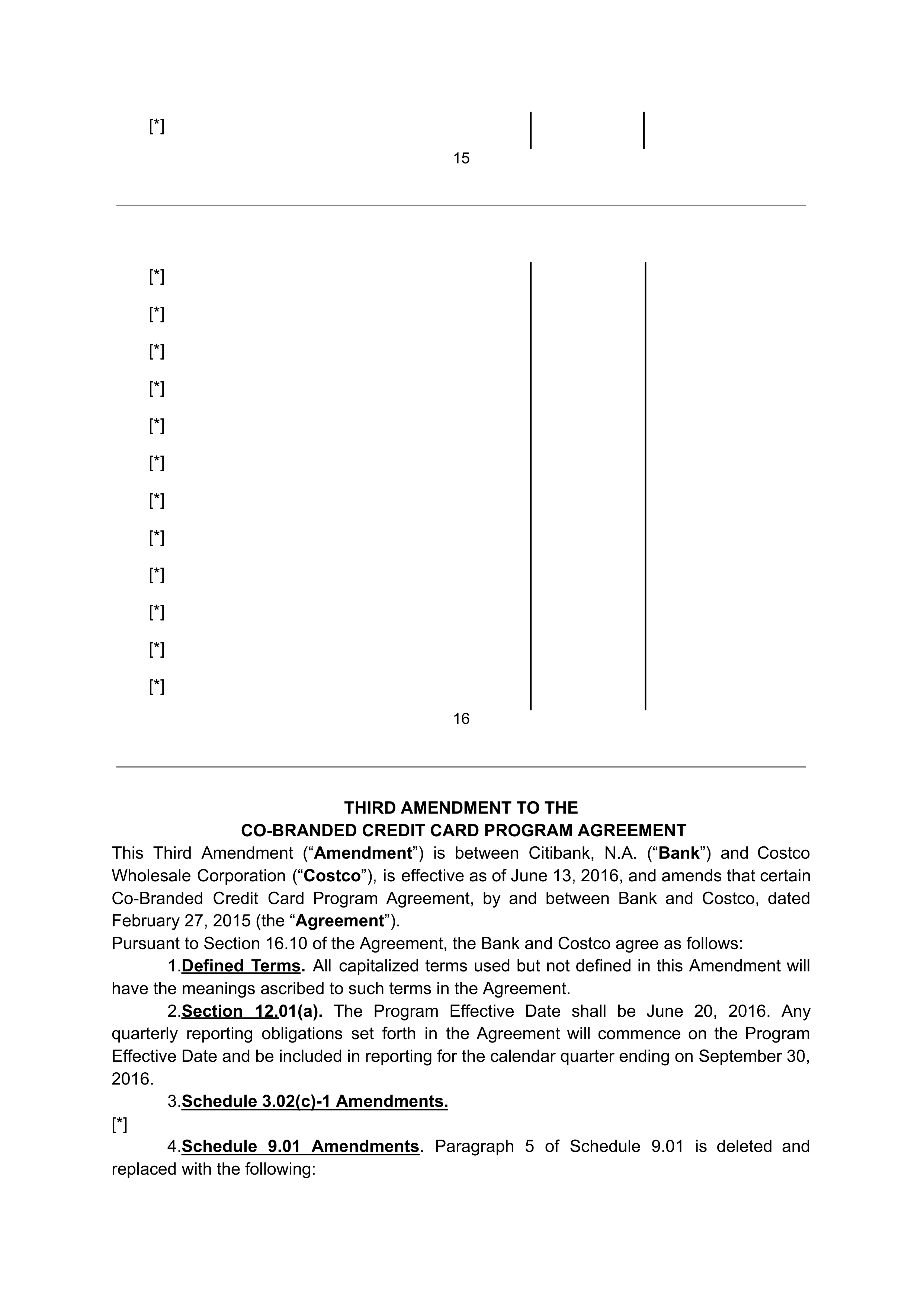 COSTCO CO-BRANDED PROGRAM AGREEMENT — page 127