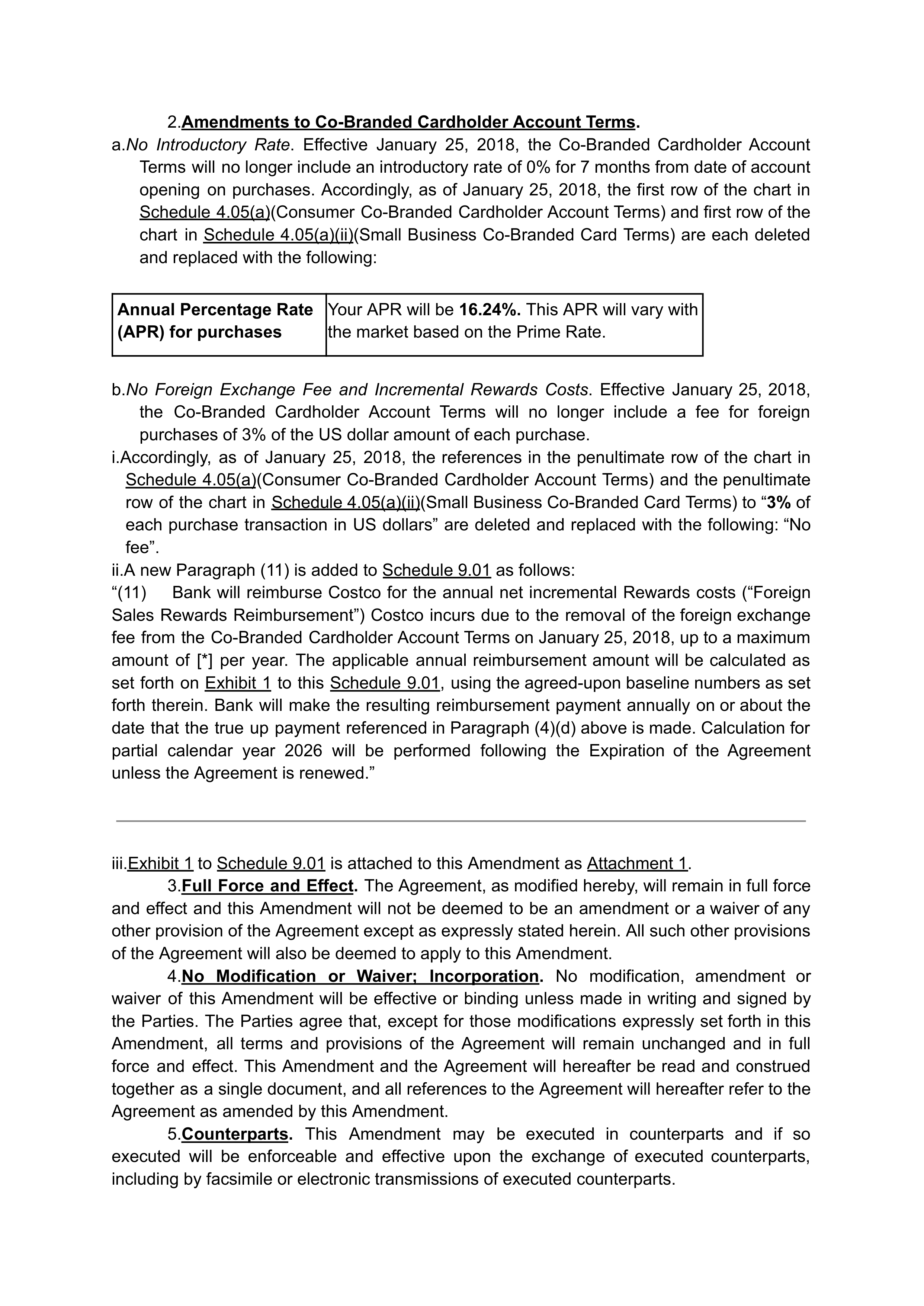 COSTCO CO-BRANDED PROGRAM AGREEMENT — page 129