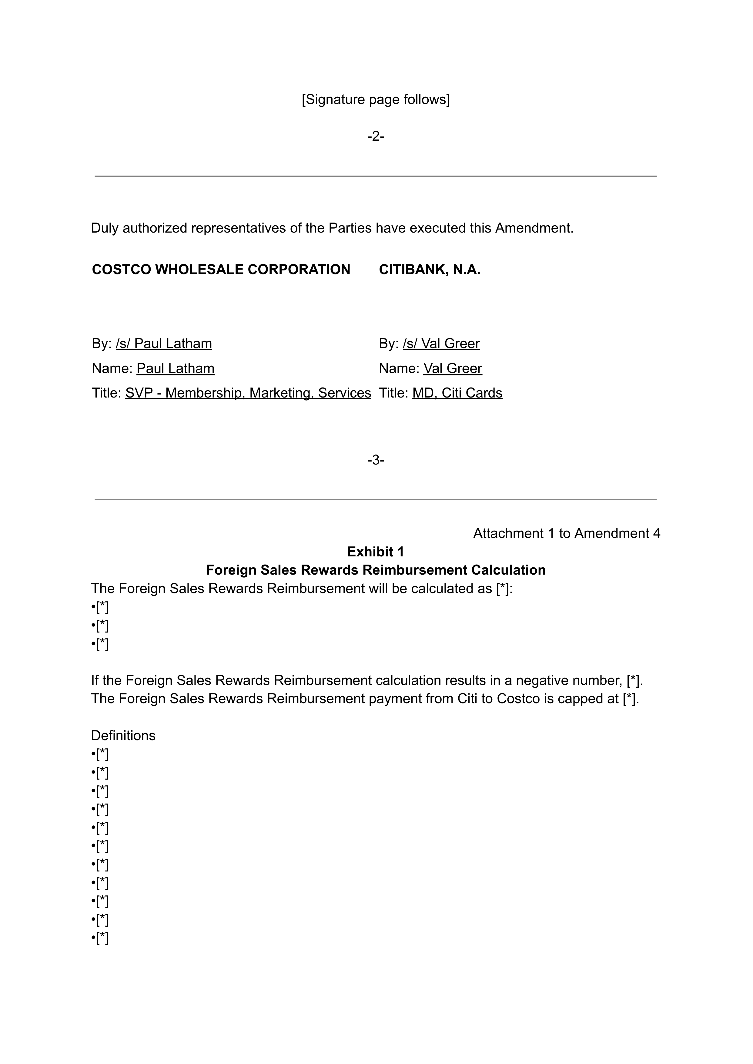 COSTCO CO-BRANDED PROGRAM AGREEMENT — page 130