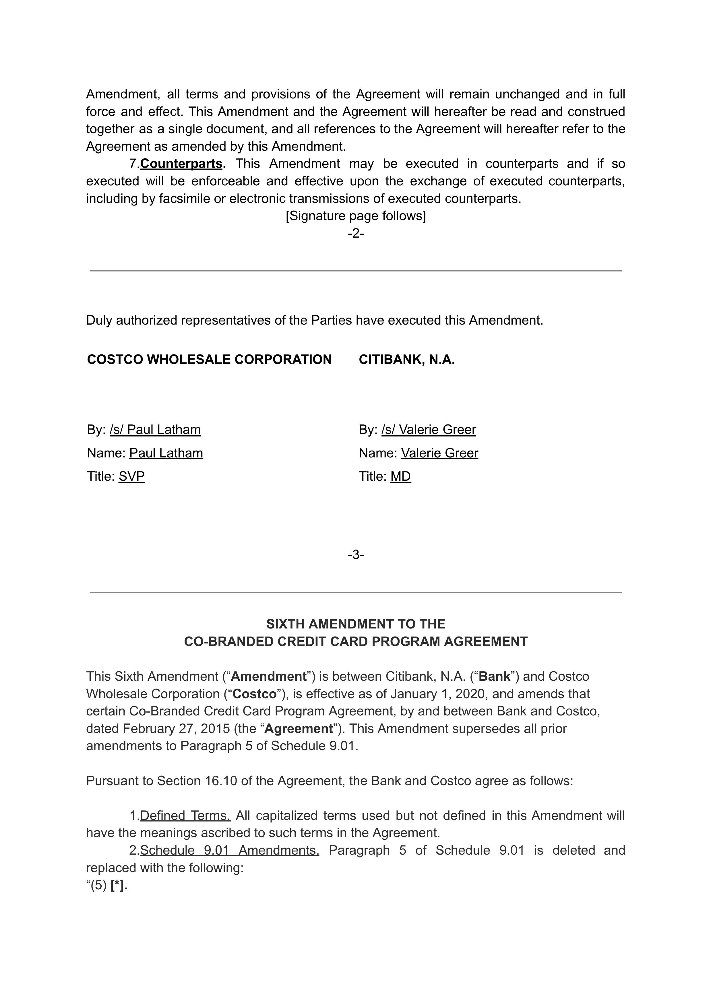 COSTCO CO-BRANDED PROGRAM AGREEMENT — page 132