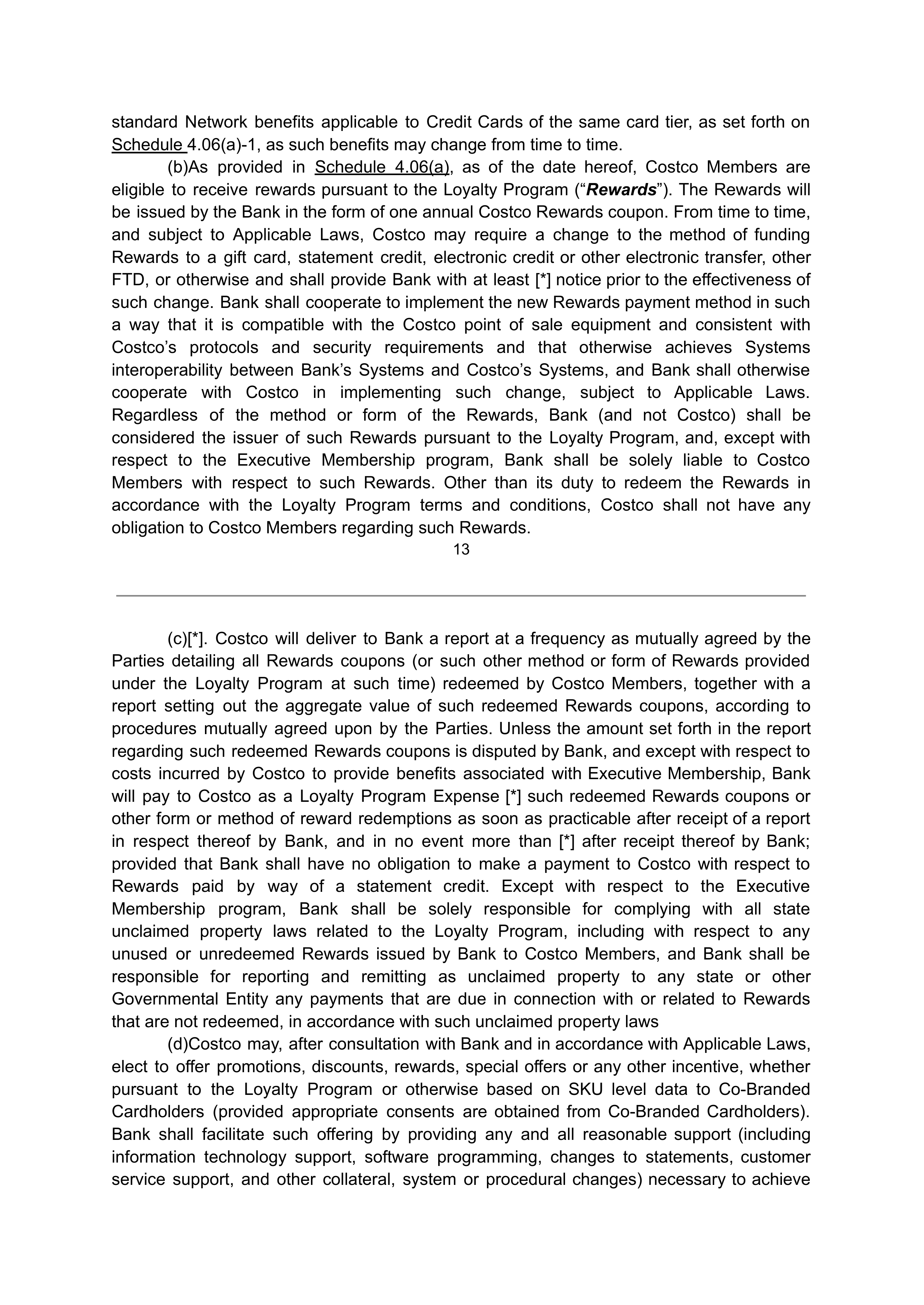 COSTCO CO-BRANDED PROGRAM AGREEMENT — page 14