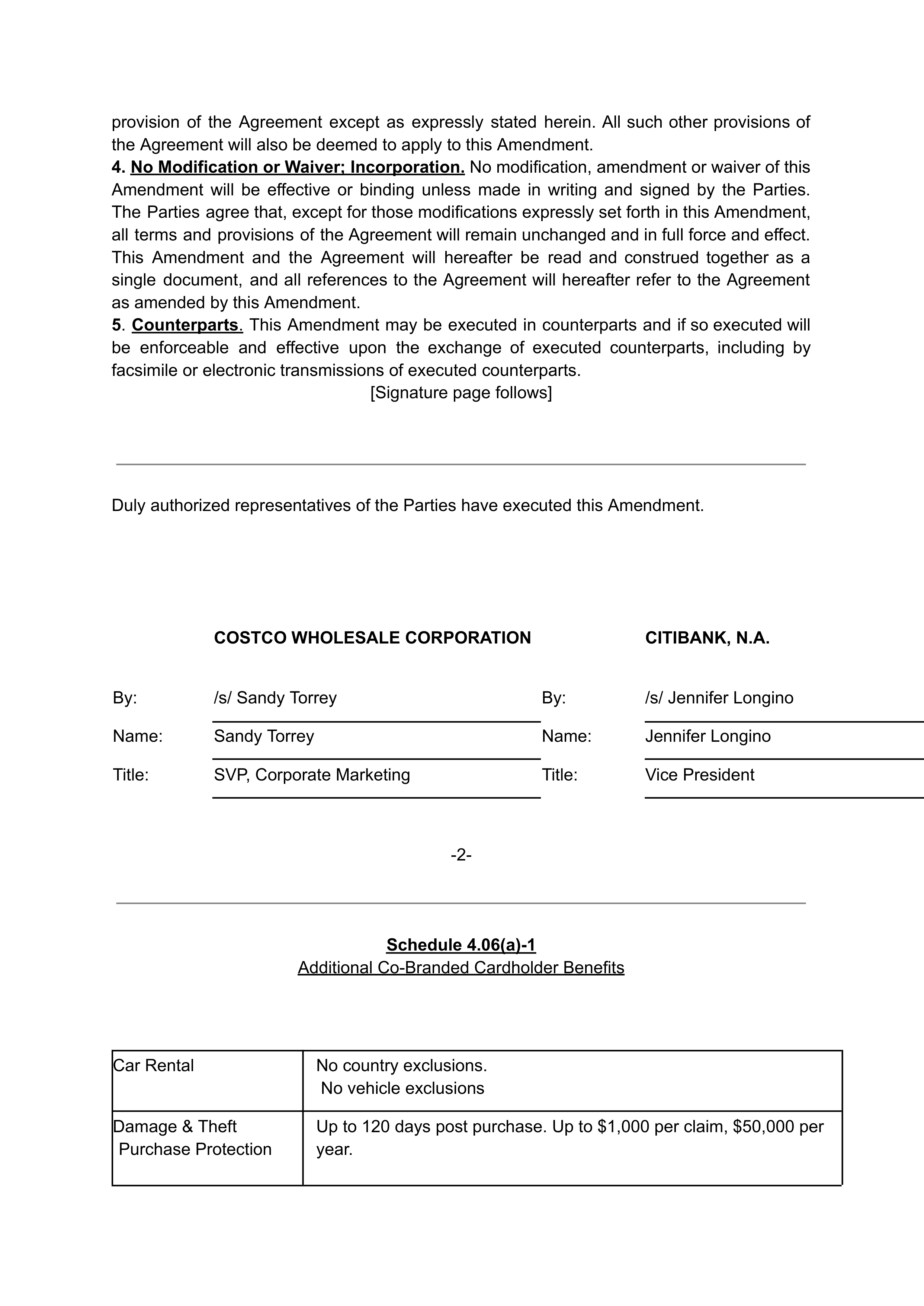 COSTCO CO-BRANDED PROGRAM AGREEMENT — page 140