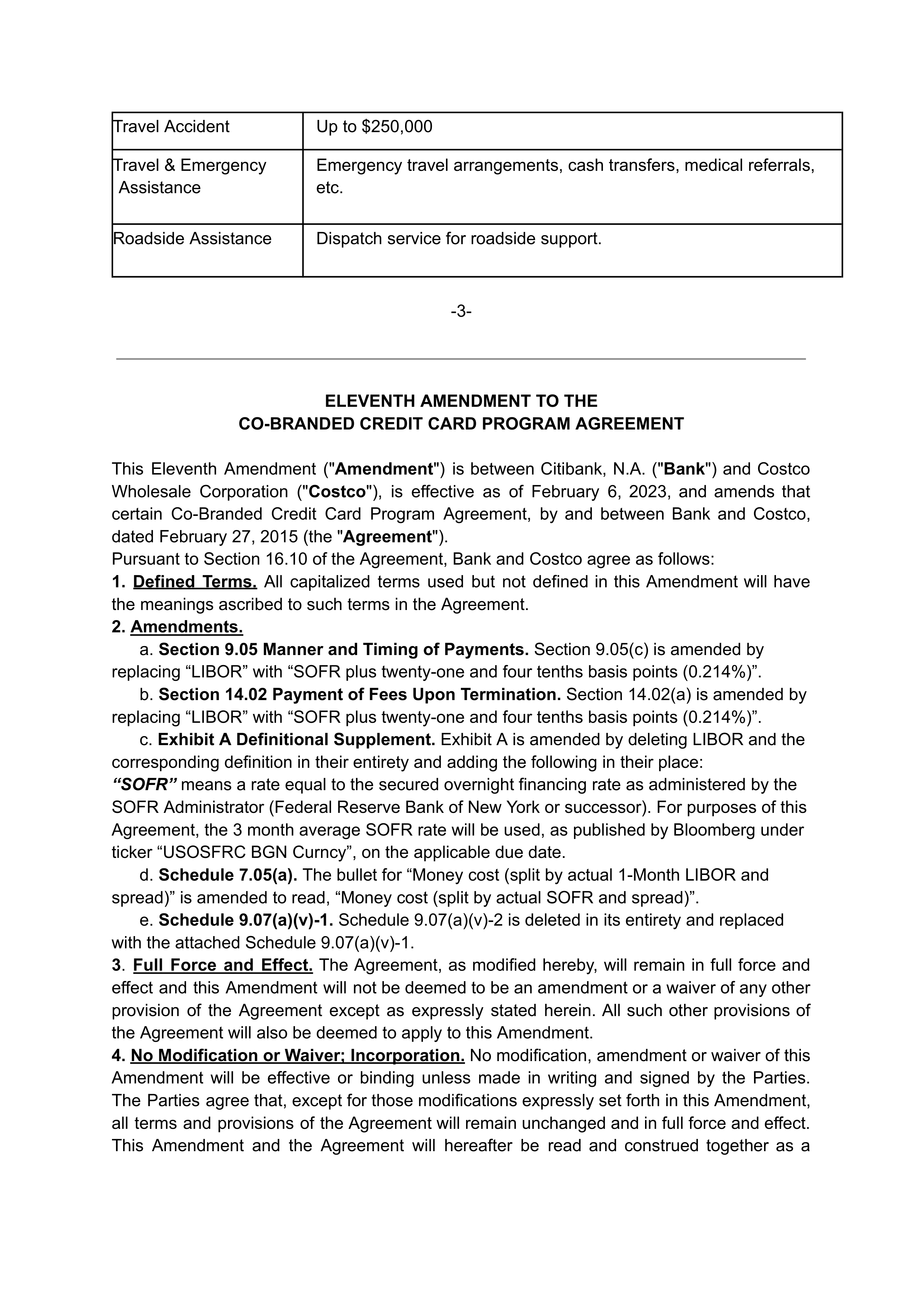 COSTCO CO-BRANDED PROGRAM AGREEMENT — page 141