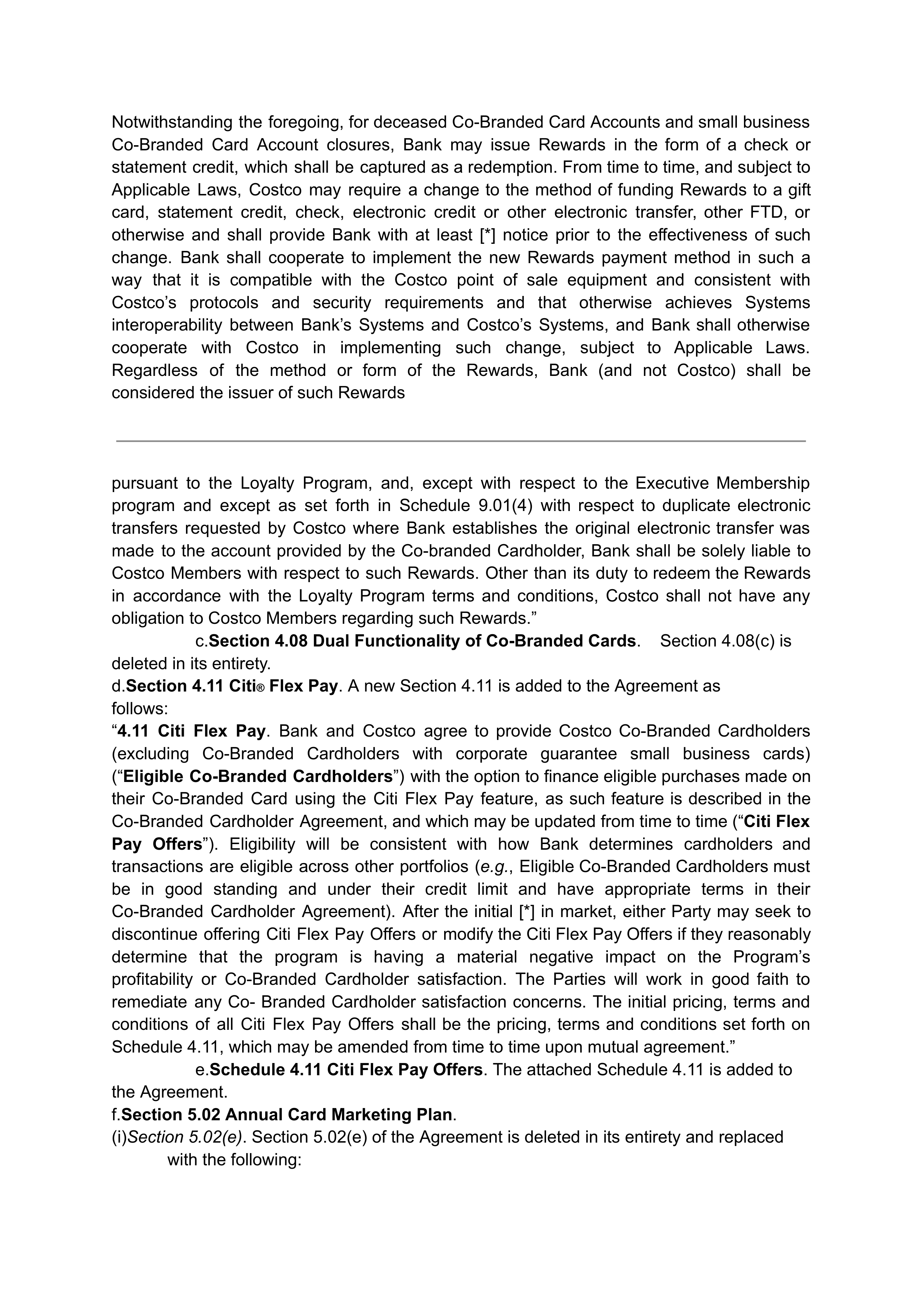 COSTCO CO-BRANDED PROGRAM AGREEMENT — page 144