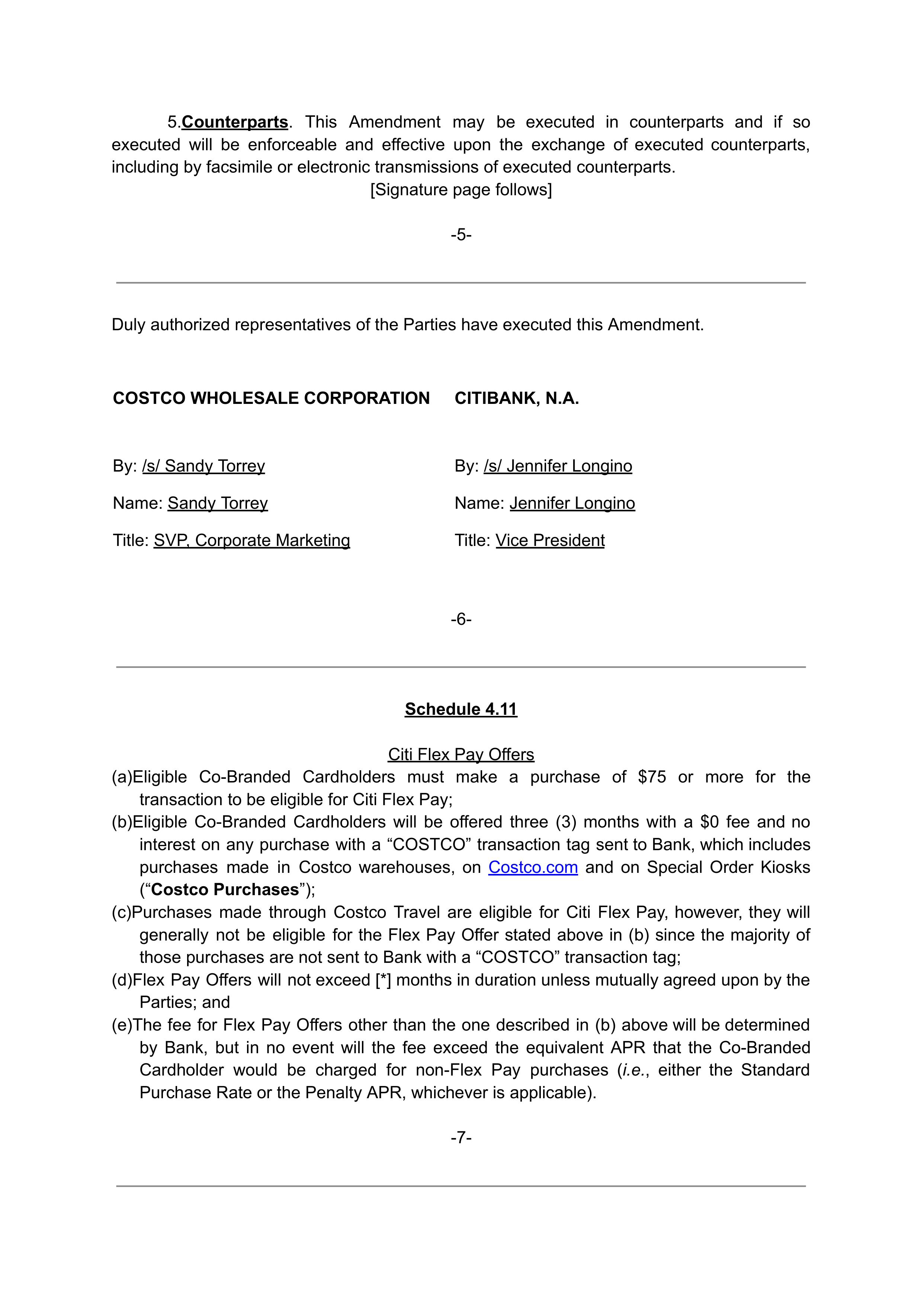 COSTCO CO-BRANDED PROGRAM AGREEMENT — page 147
