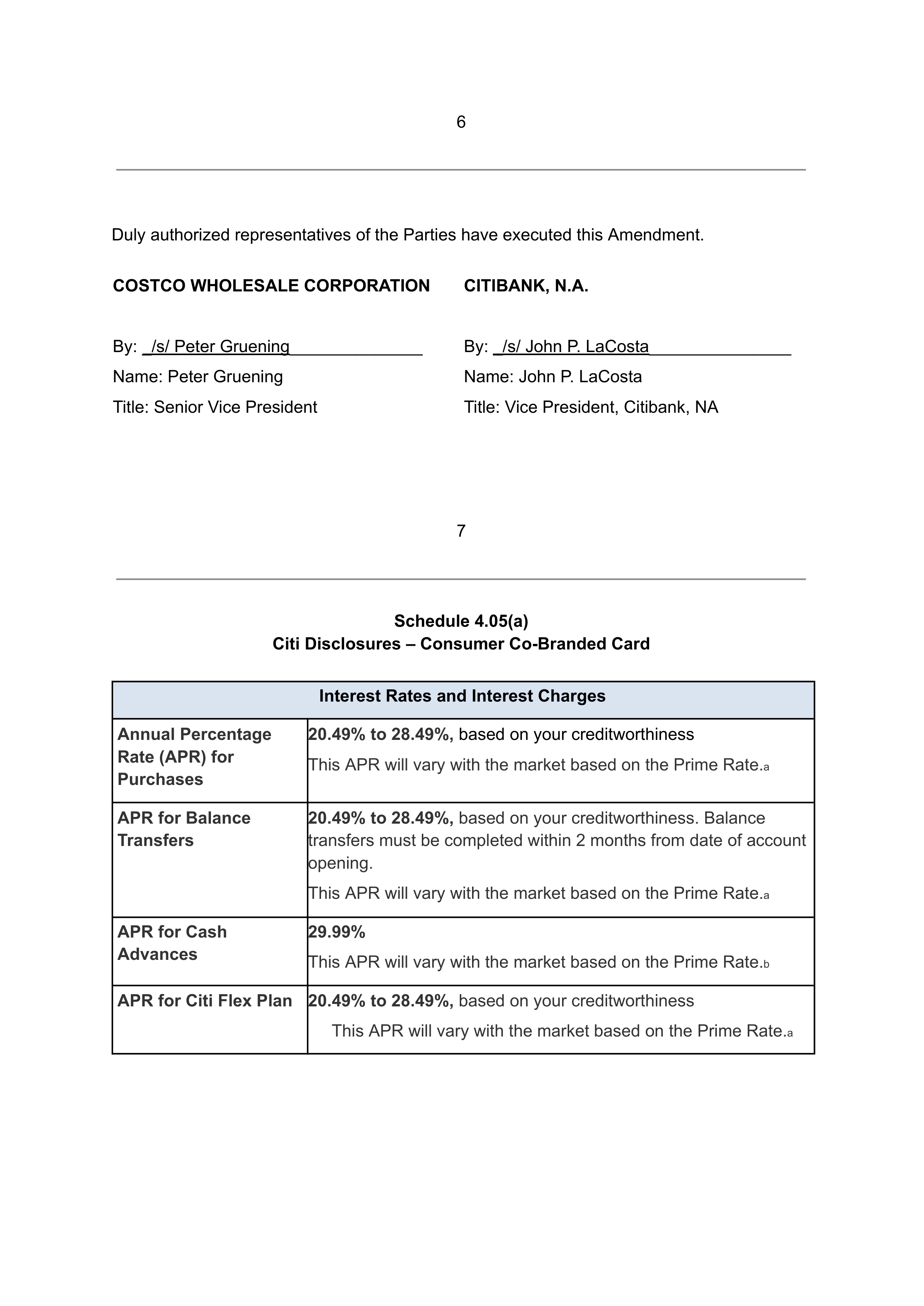 COSTCO CO-BRANDED PROGRAM AGREEMENT — page 153