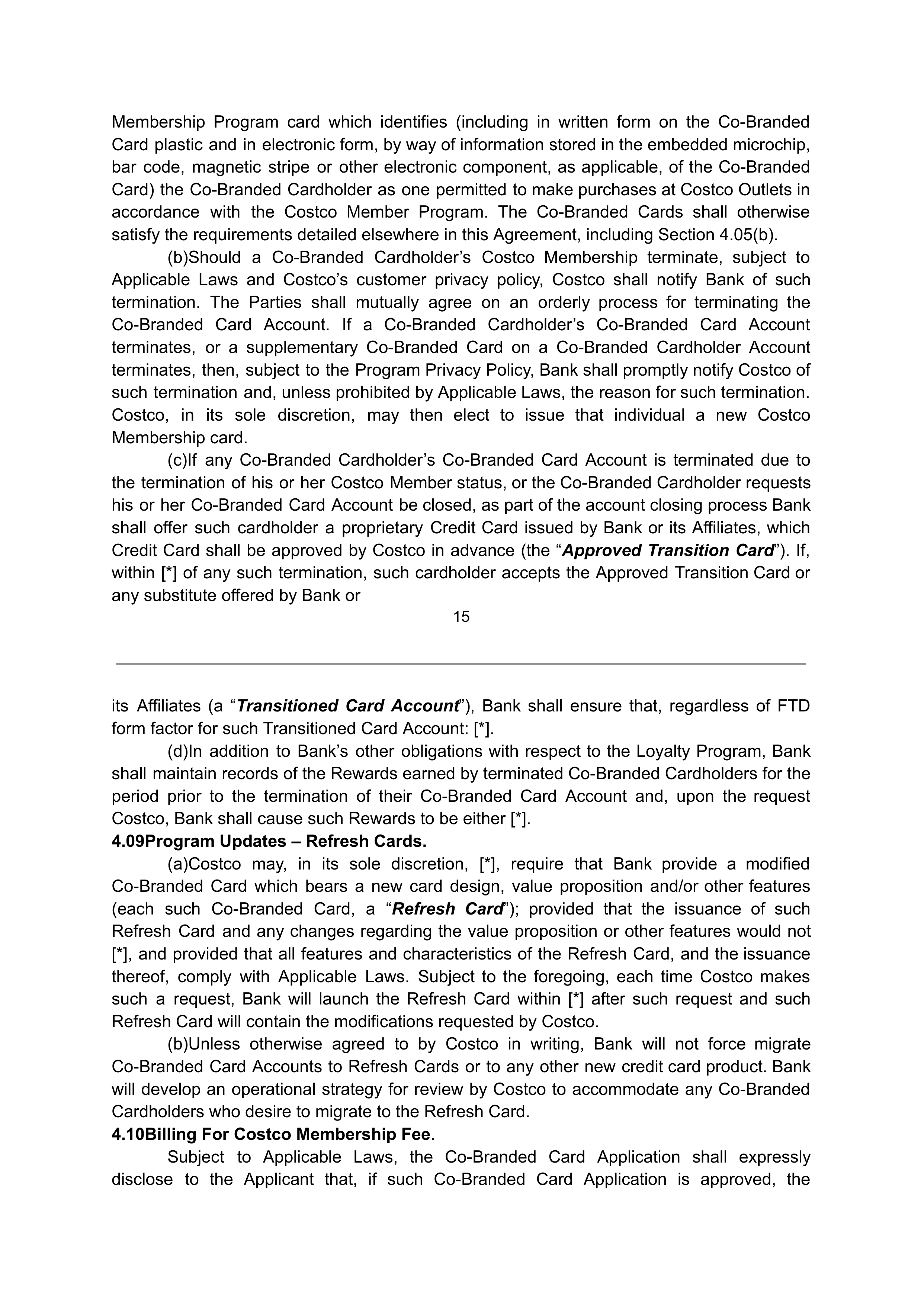 COSTCO CO-BRANDED PROGRAM AGREEMENT — page 16
