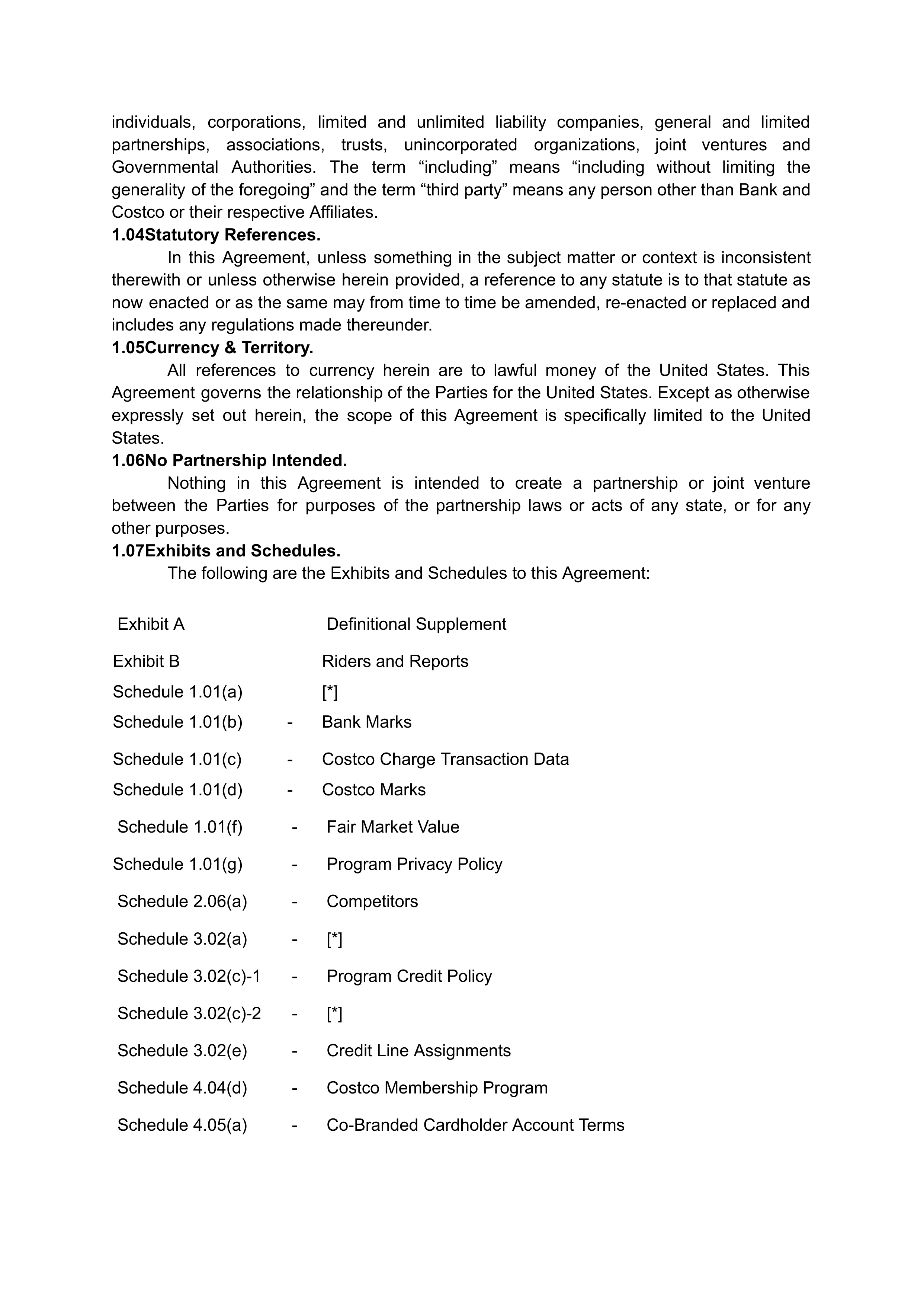 COSTCO CO-BRANDED PROGRAM AGREEMENT — page 2