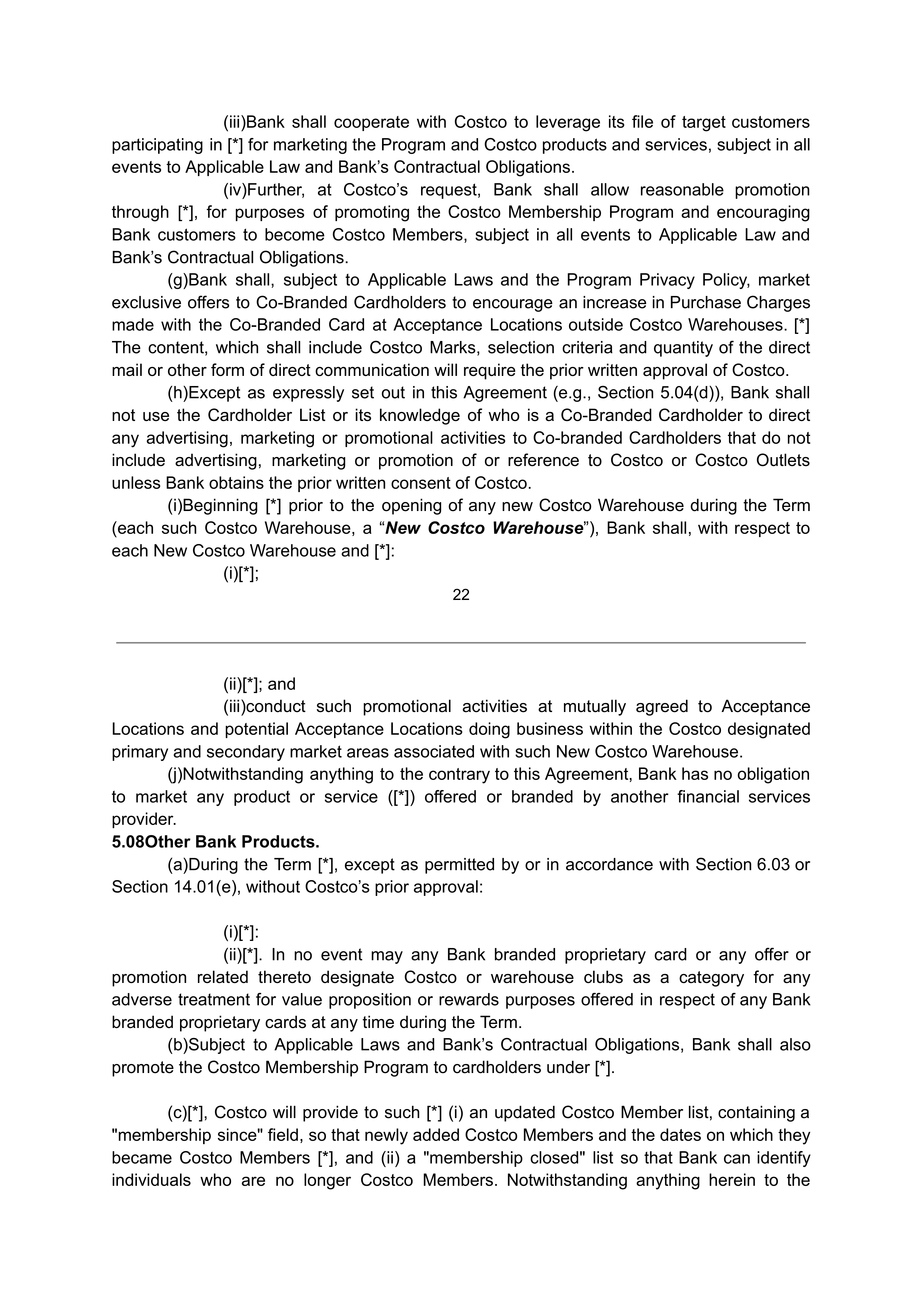 COSTCO CO-BRANDED PROGRAM AGREEMENT — page 23