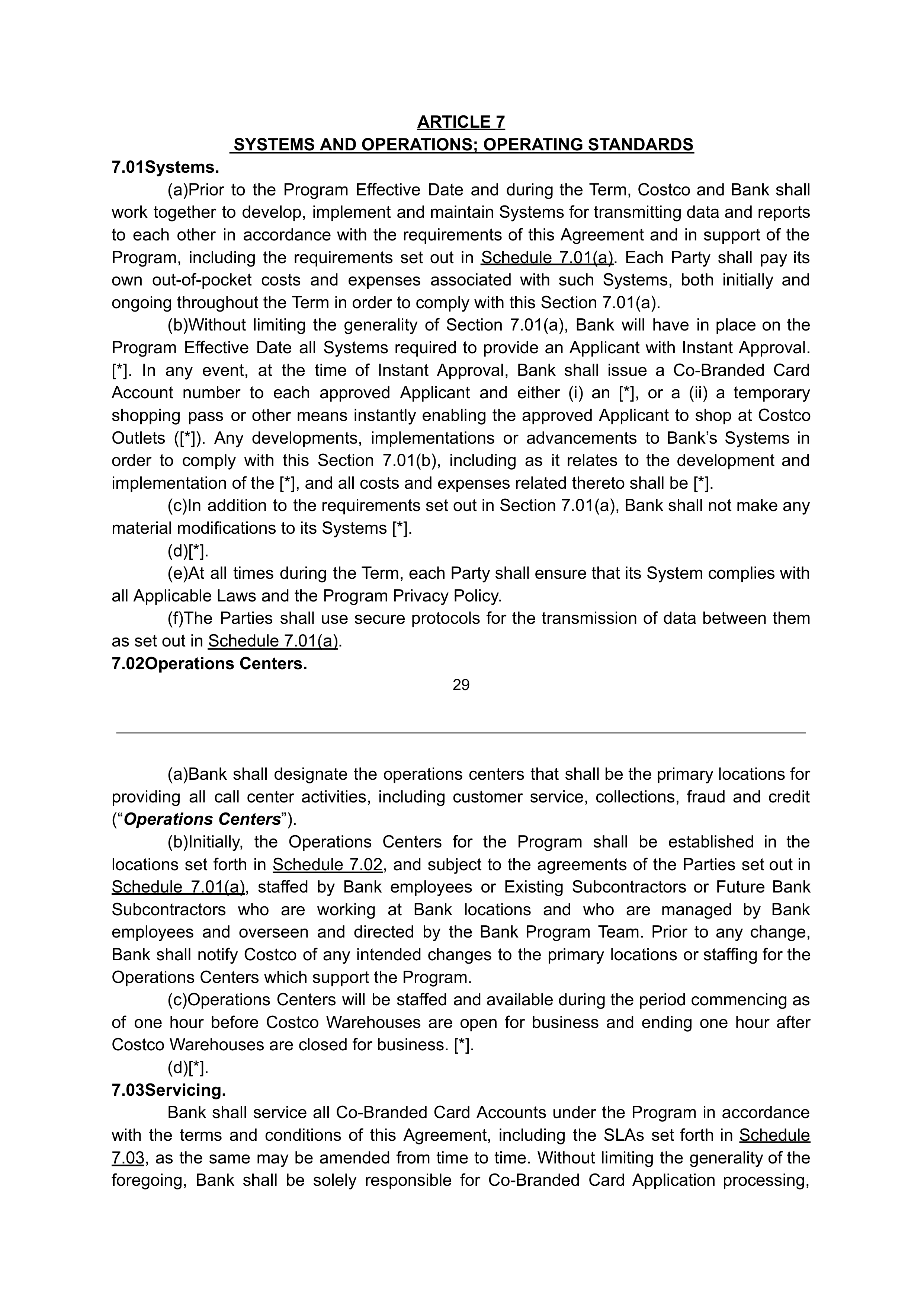COSTCO CO-BRANDED PROGRAM AGREEMENT — page 30
