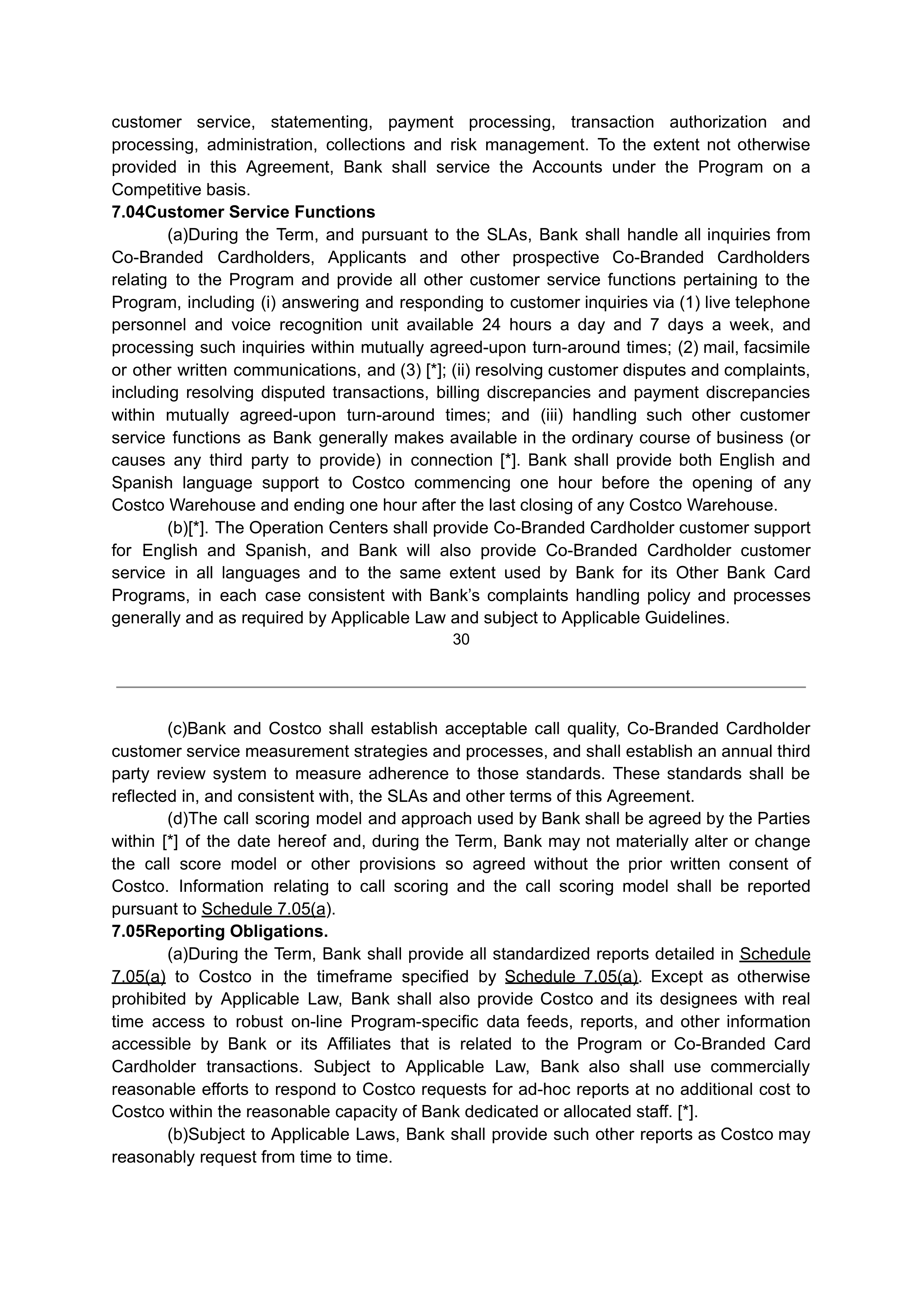 COSTCO CO-BRANDED PROGRAM AGREEMENT — page 31