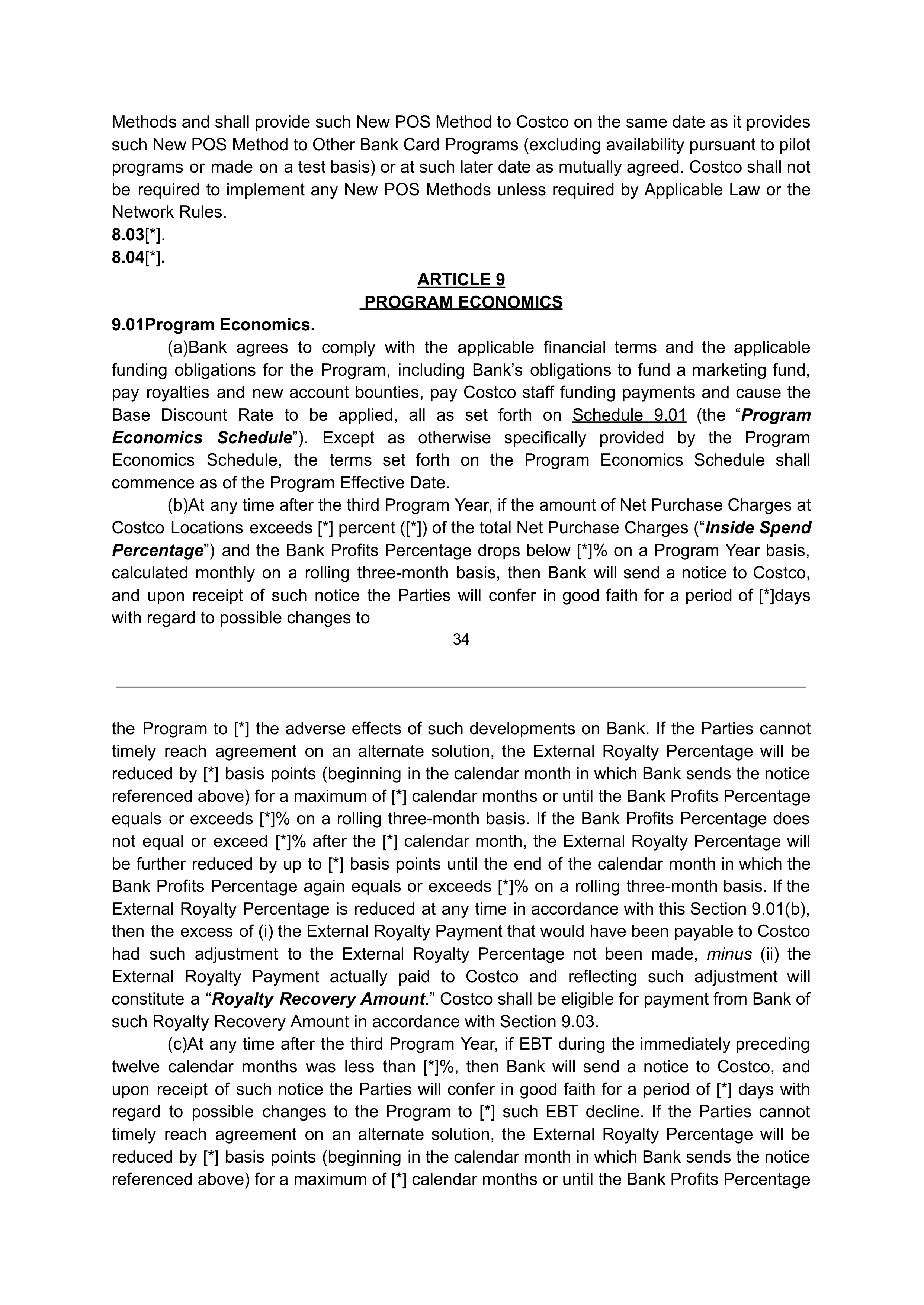 COSTCO CO-BRANDED PROGRAM AGREEMENT — page 35