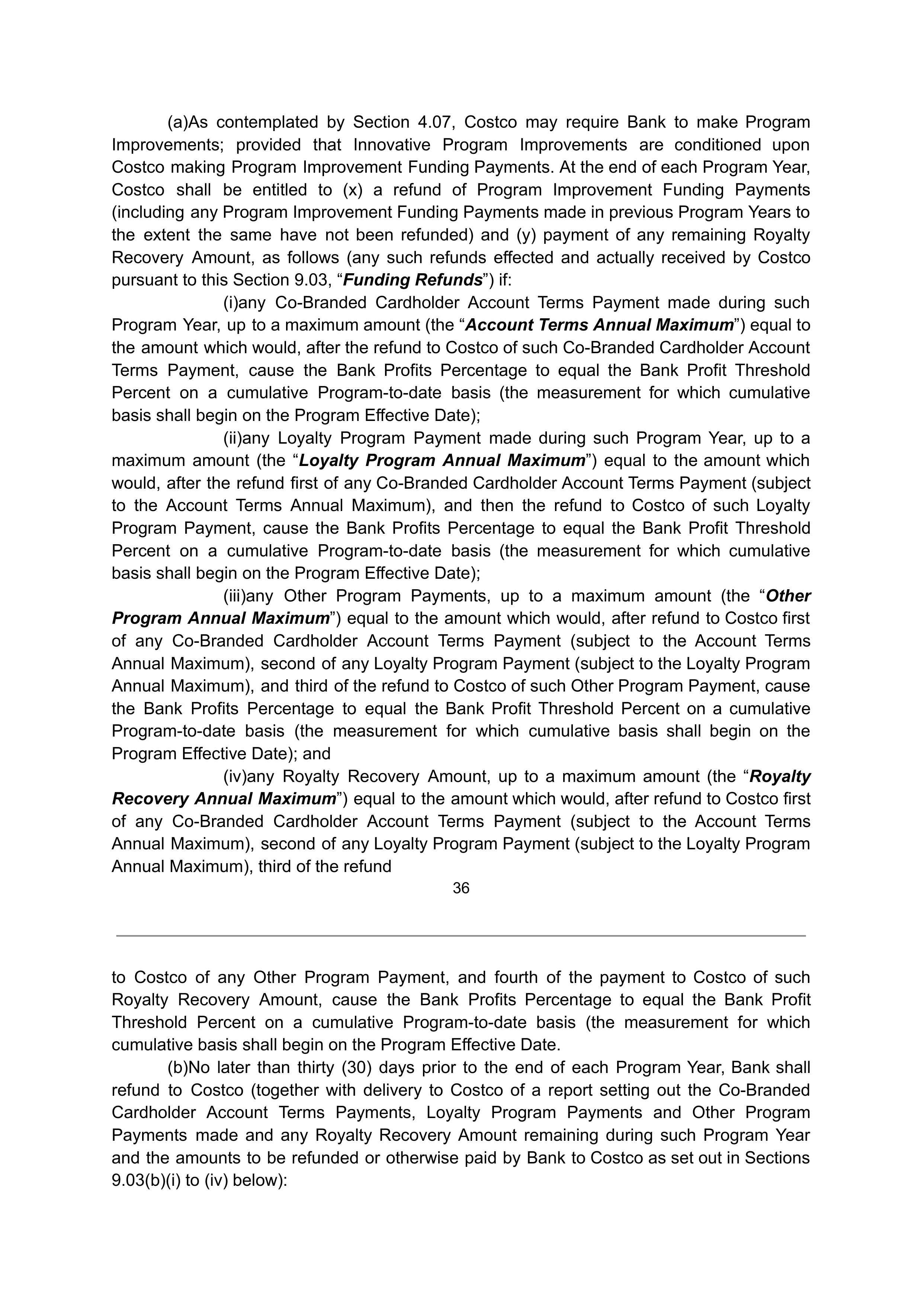 COSTCO CO-BRANDED PROGRAM AGREEMENT — page 37