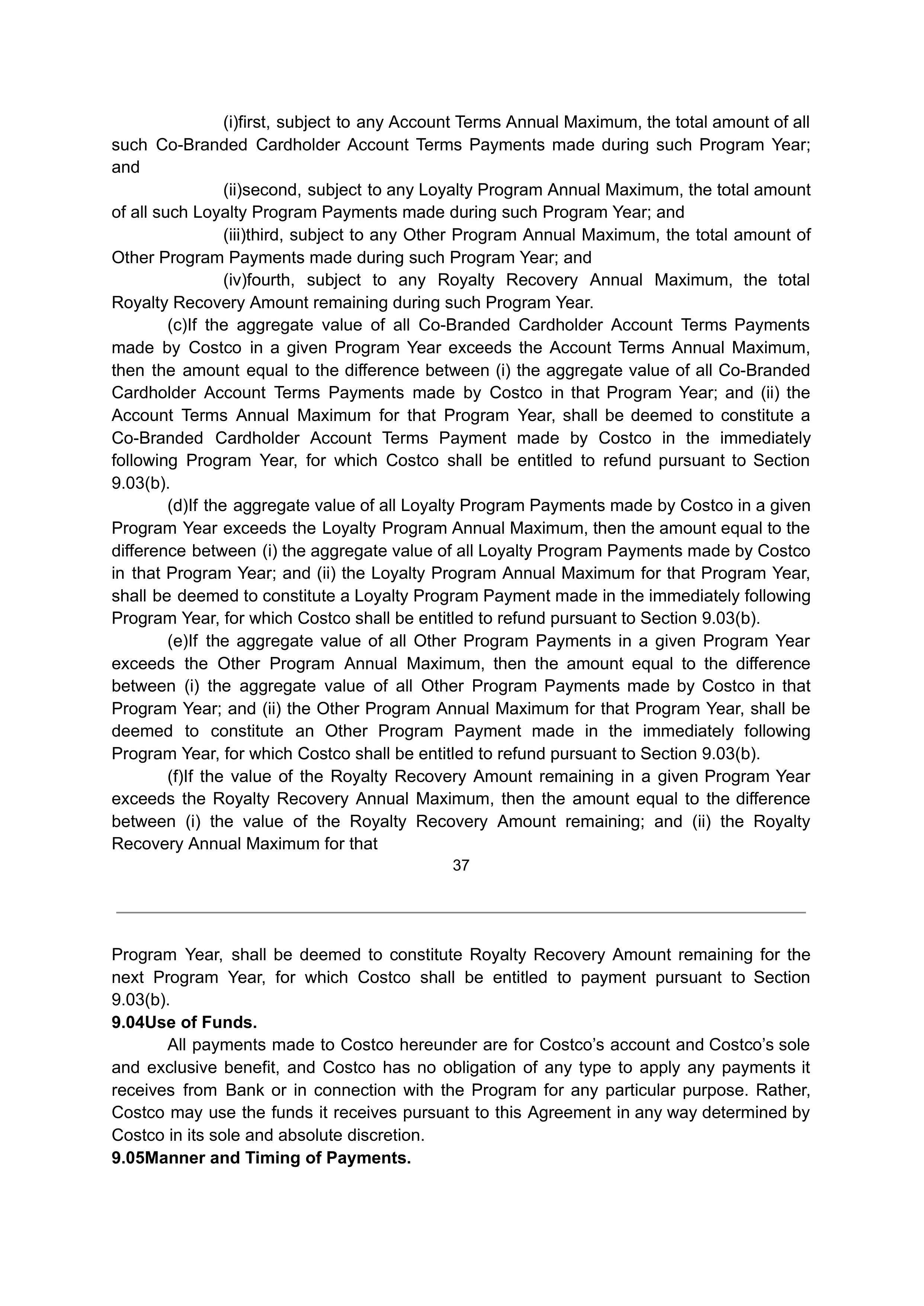 COSTCO CO-BRANDED PROGRAM AGREEMENT — page 38