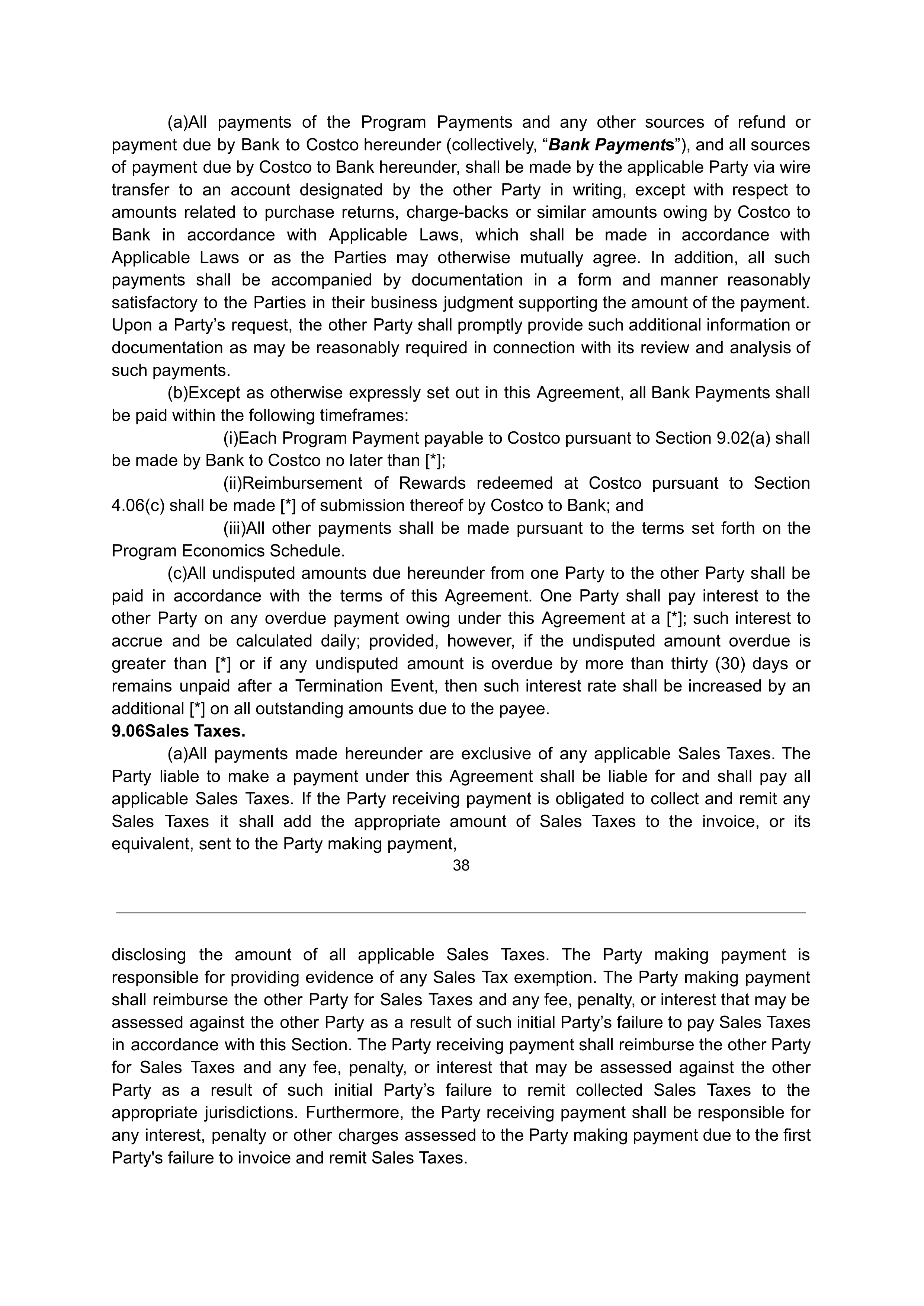 COSTCO CO-BRANDED PROGRAM AGREEMENT — page 39