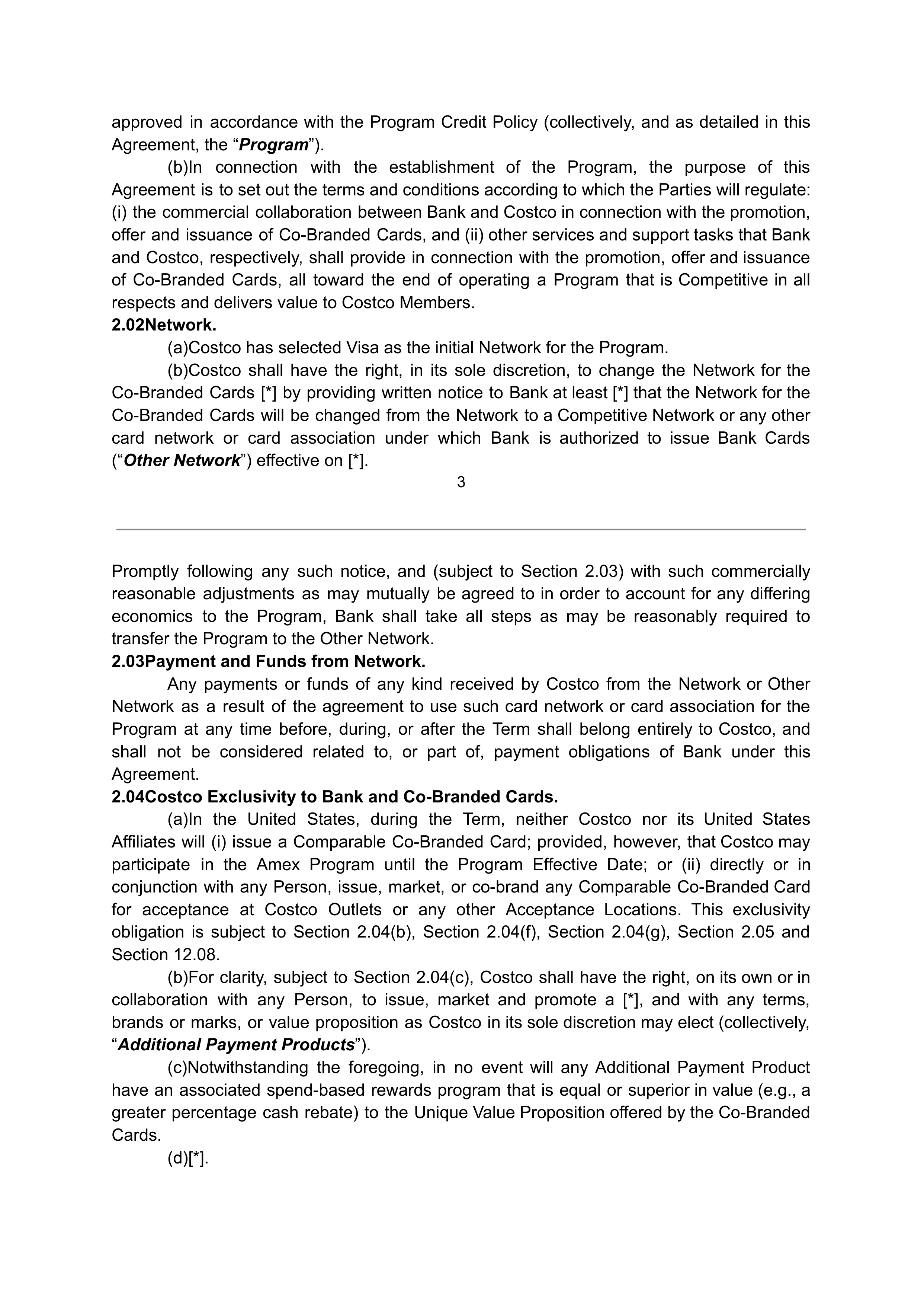 COSTCO CO-BRANDED PROGRAM AGREEMENT — page 4