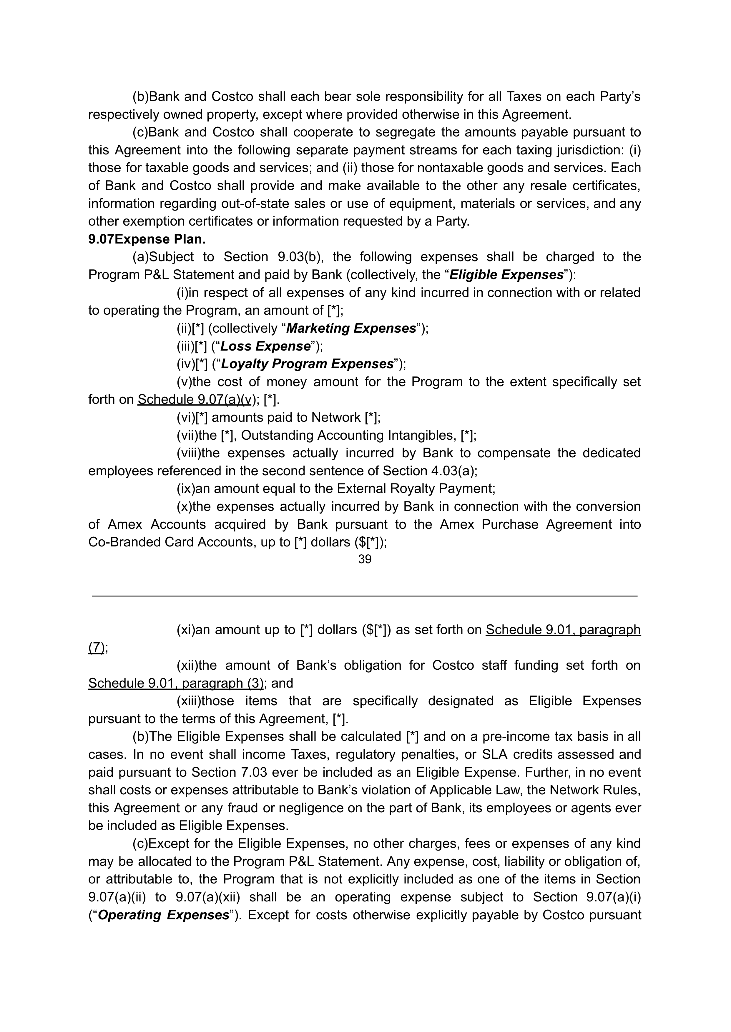 COSTCO CO-BRANDED PROGRAM AGREEMENT — page 40