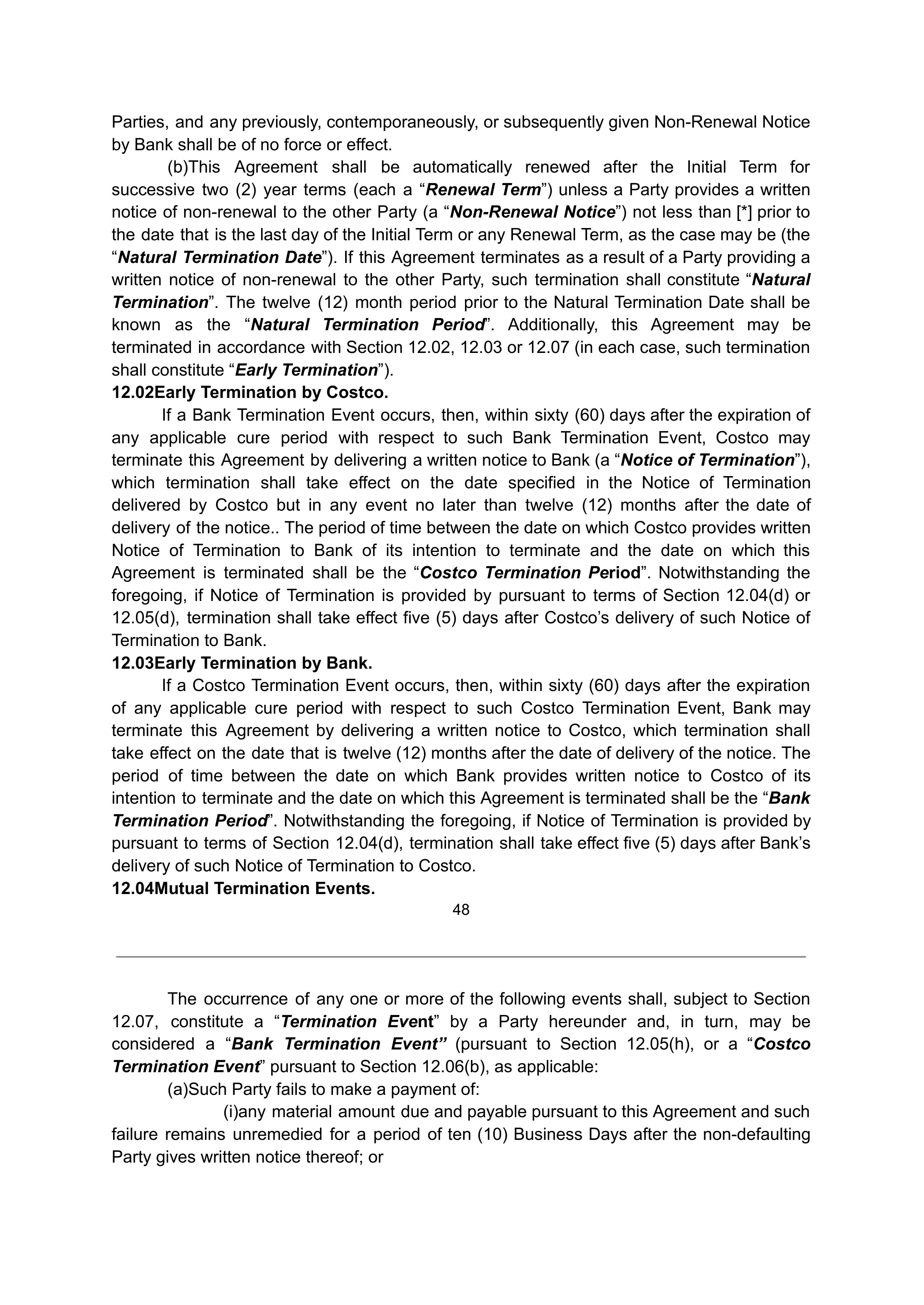 COSTCO CO-BRANDED PROGRAM AGREEMENT — page 49