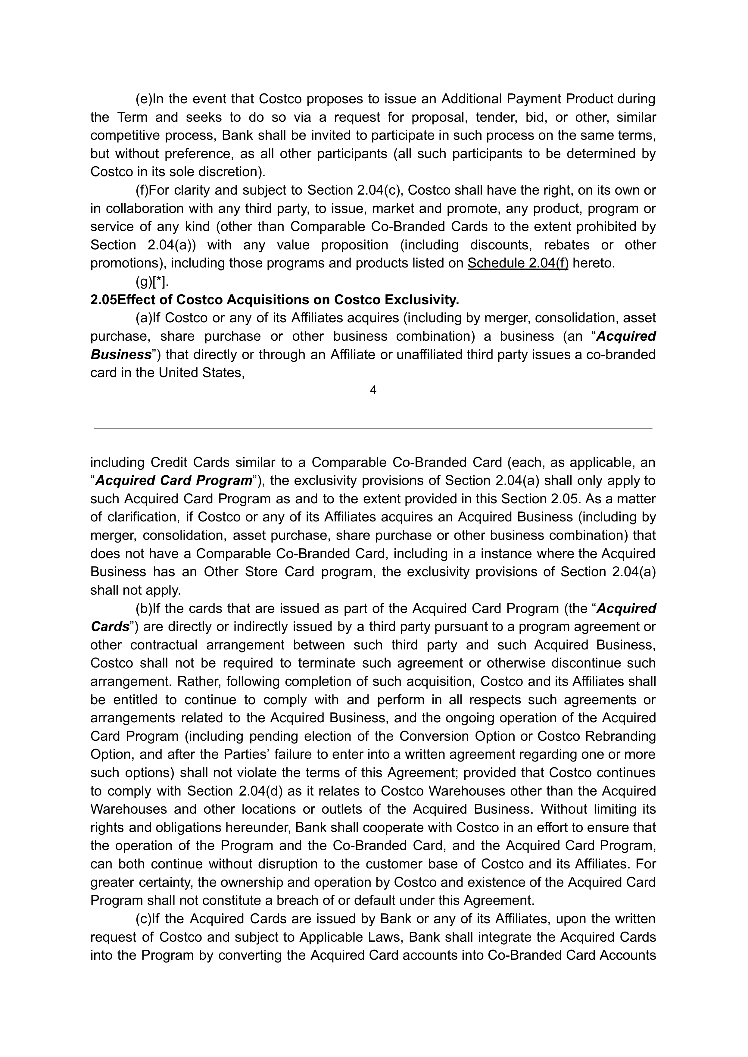 COSTCO CO-BRANDED PROGRAM AGREEMENT — page 5