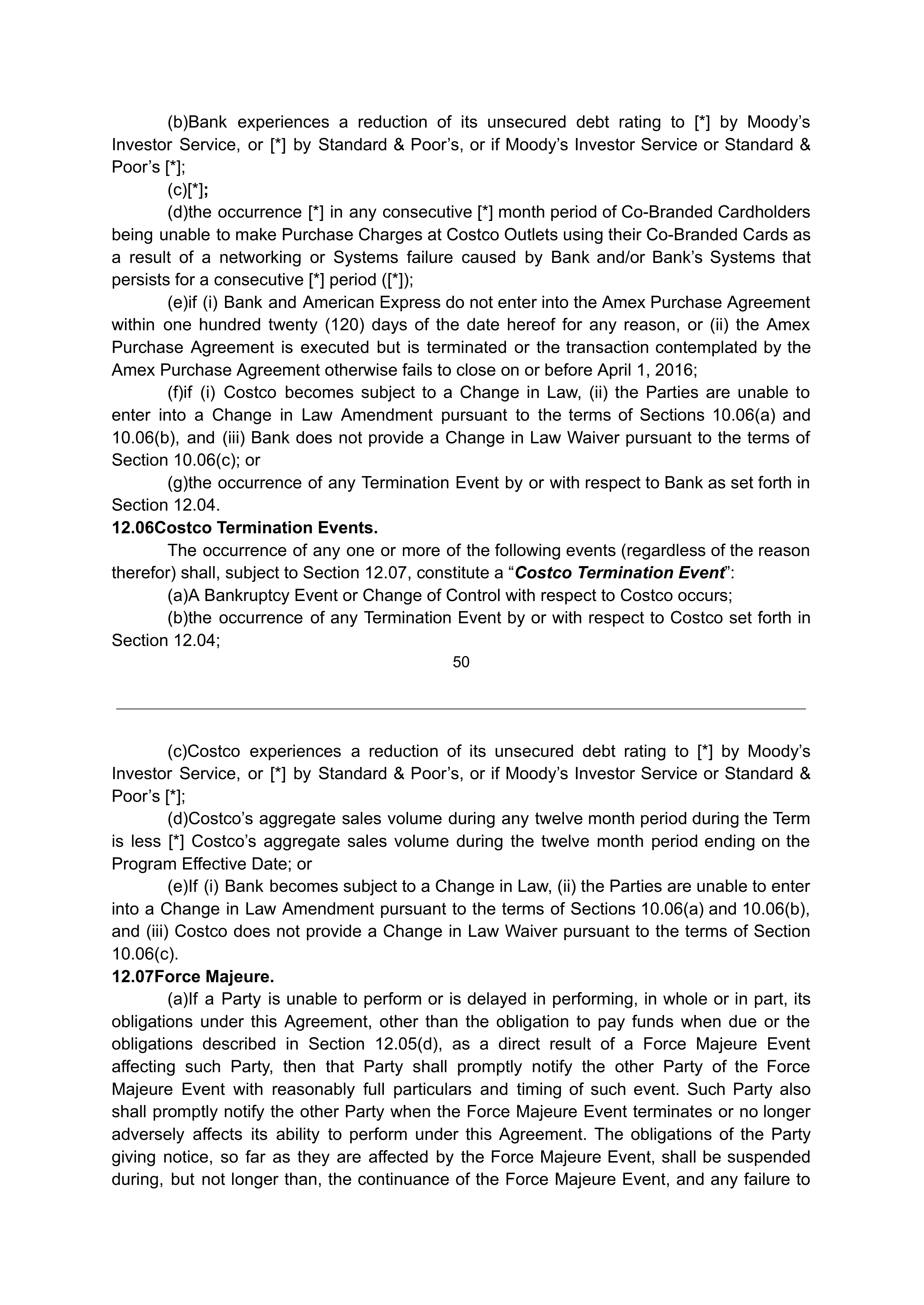 COSTCO CO-BRANDED PROGRAM AGREEMENT — page 51