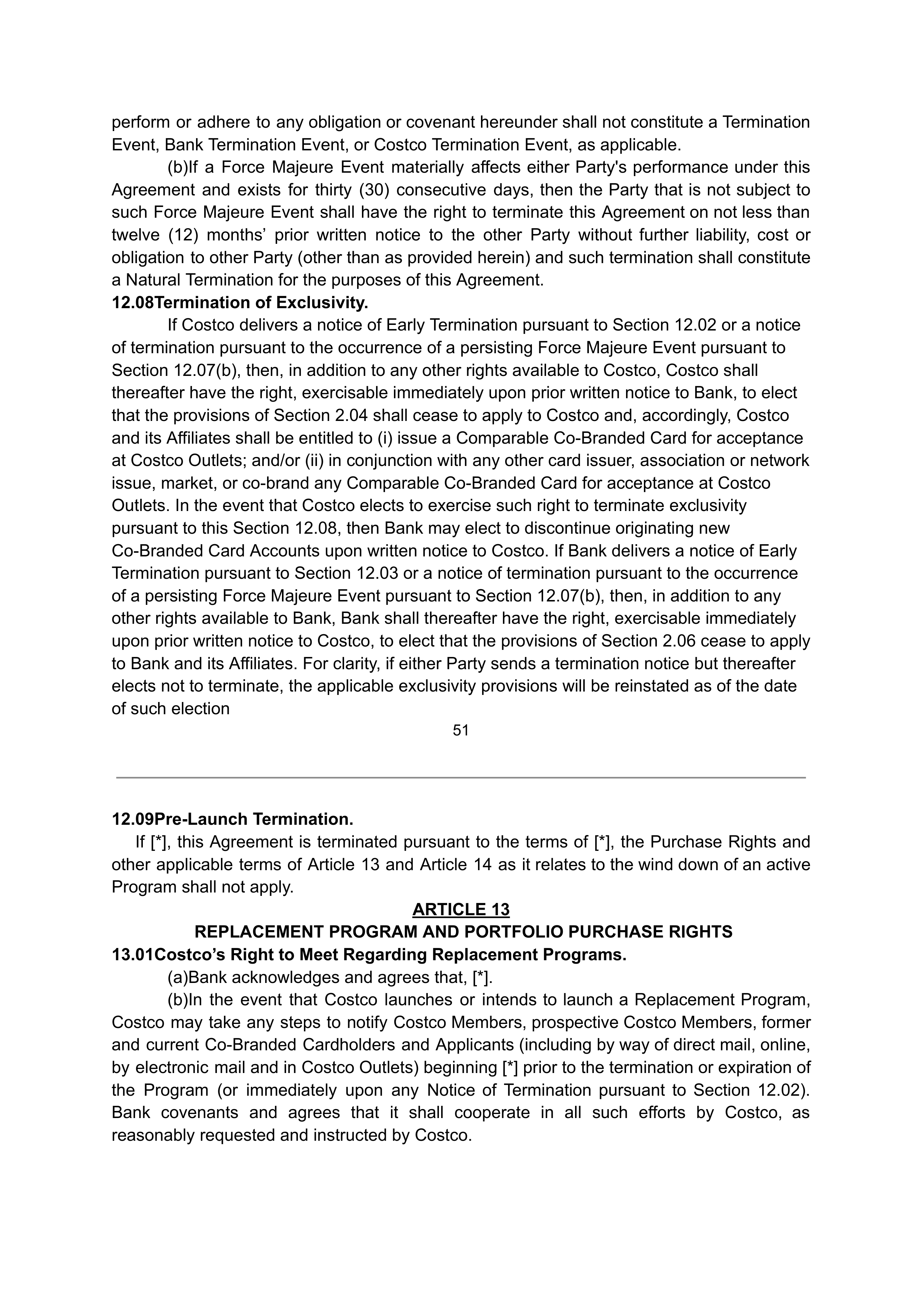 COSTCO CO-BRANDED PROGRAM AGREEMENT — page 52