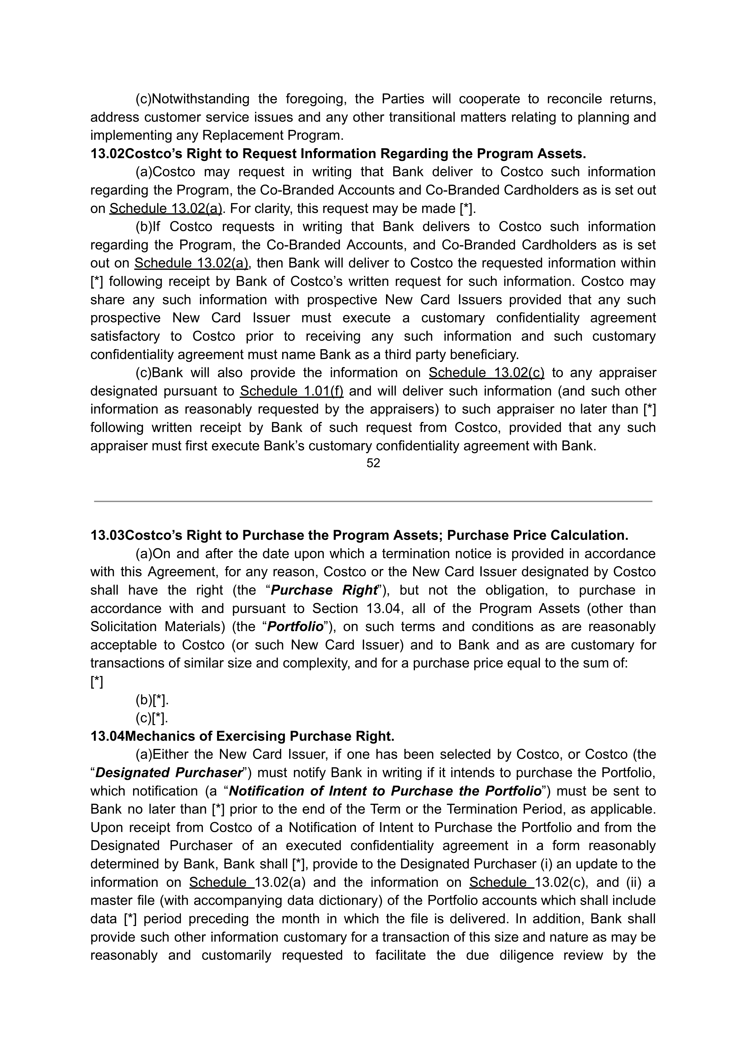 COSTCO CO-BRANDED PROGRAM AGREEMENT — page 53