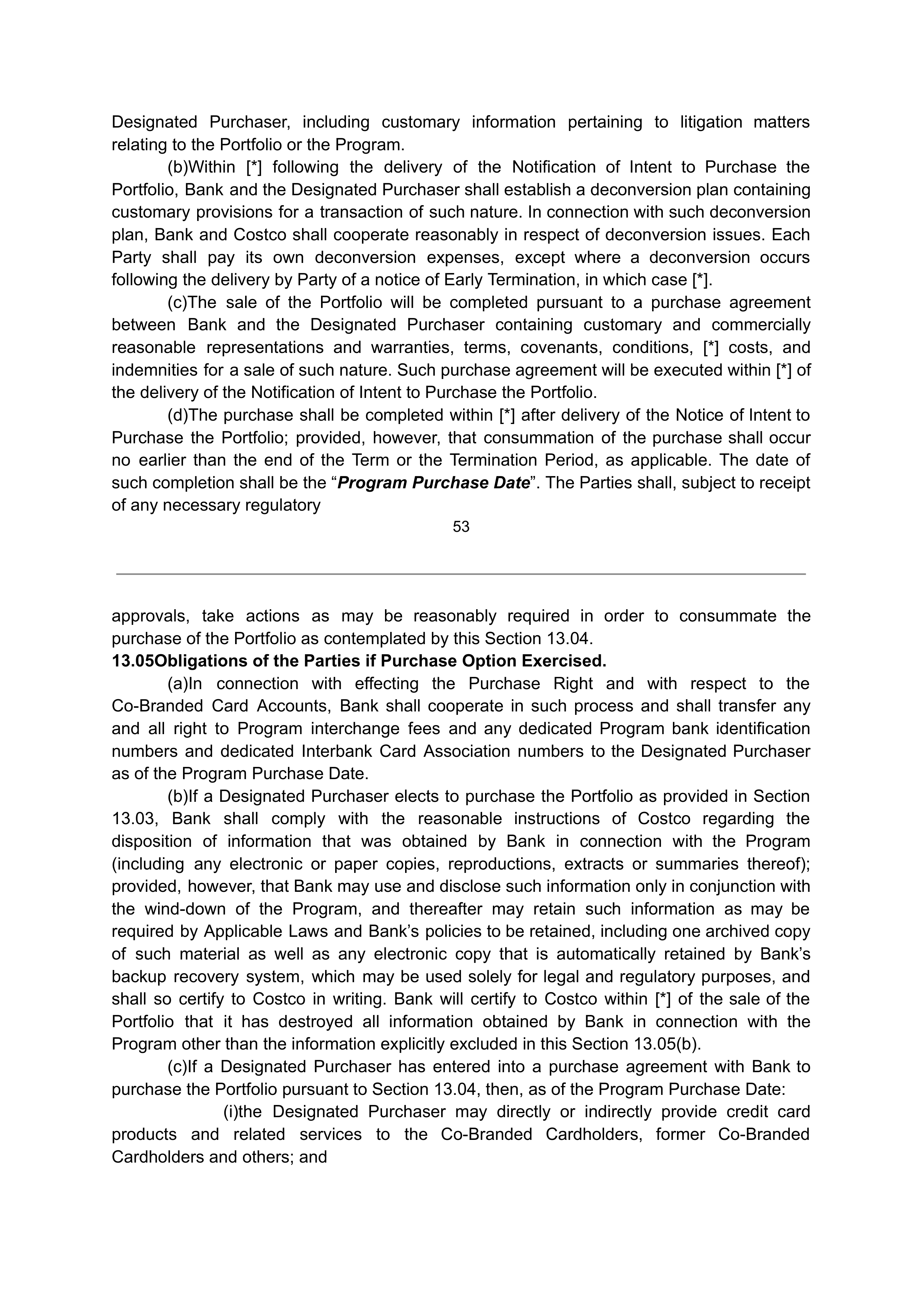 COSTCO CO-BRANDED PROGRAM AGREEMENT — page 54