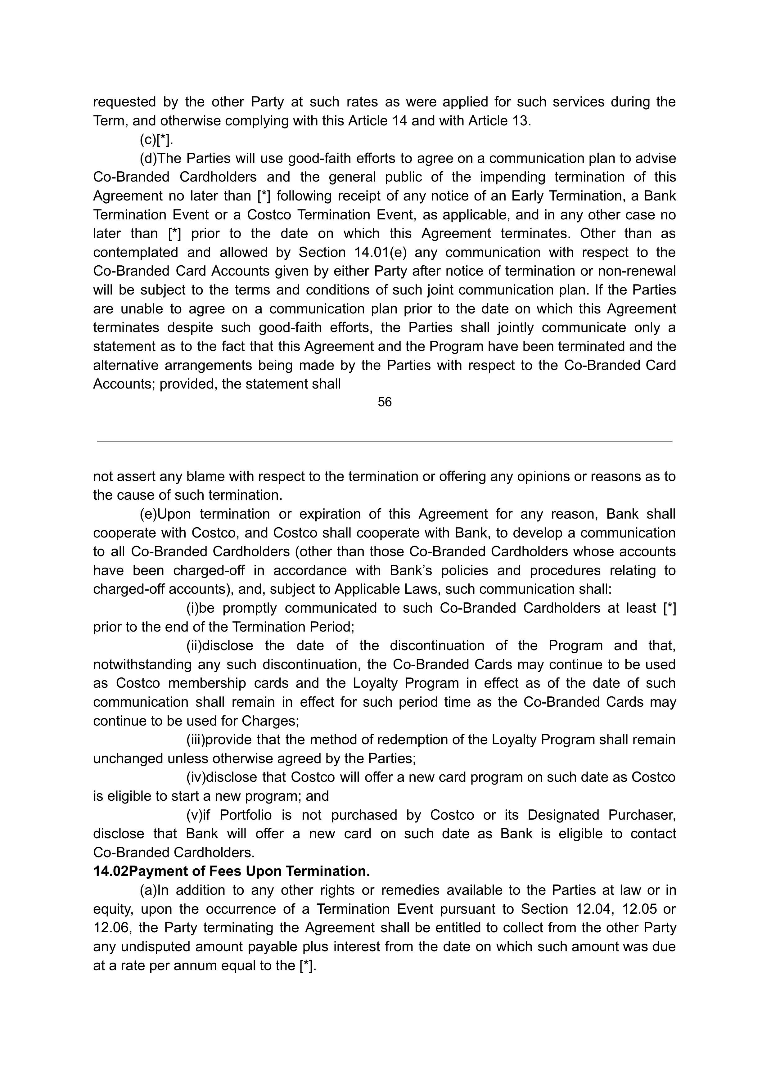 COSTCO CO-BRANDED PROGRAM AGREEMENT — page 57