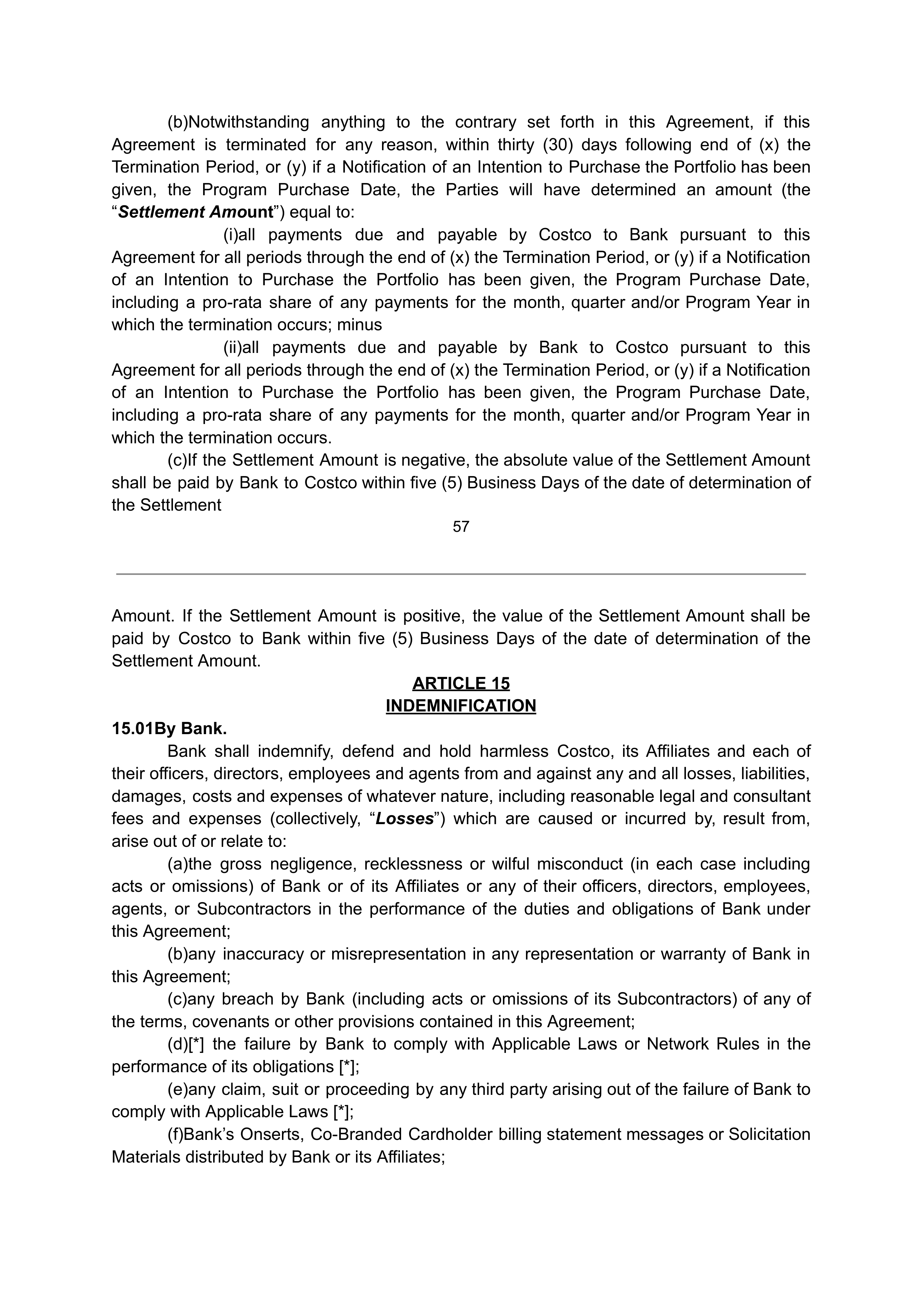 COSTCO CO-BRANDED PROGRAM AGREEMENT — page 58