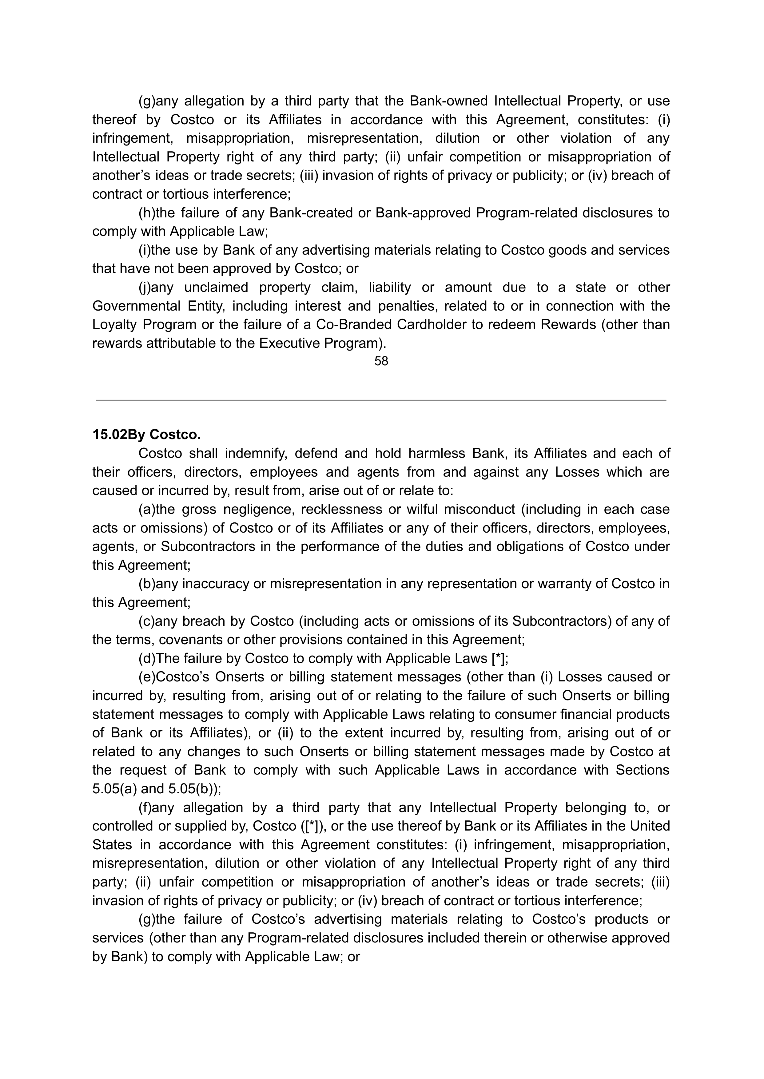 COSTCO CO-BRANDED PROGRAM AGREEMENT — page 59