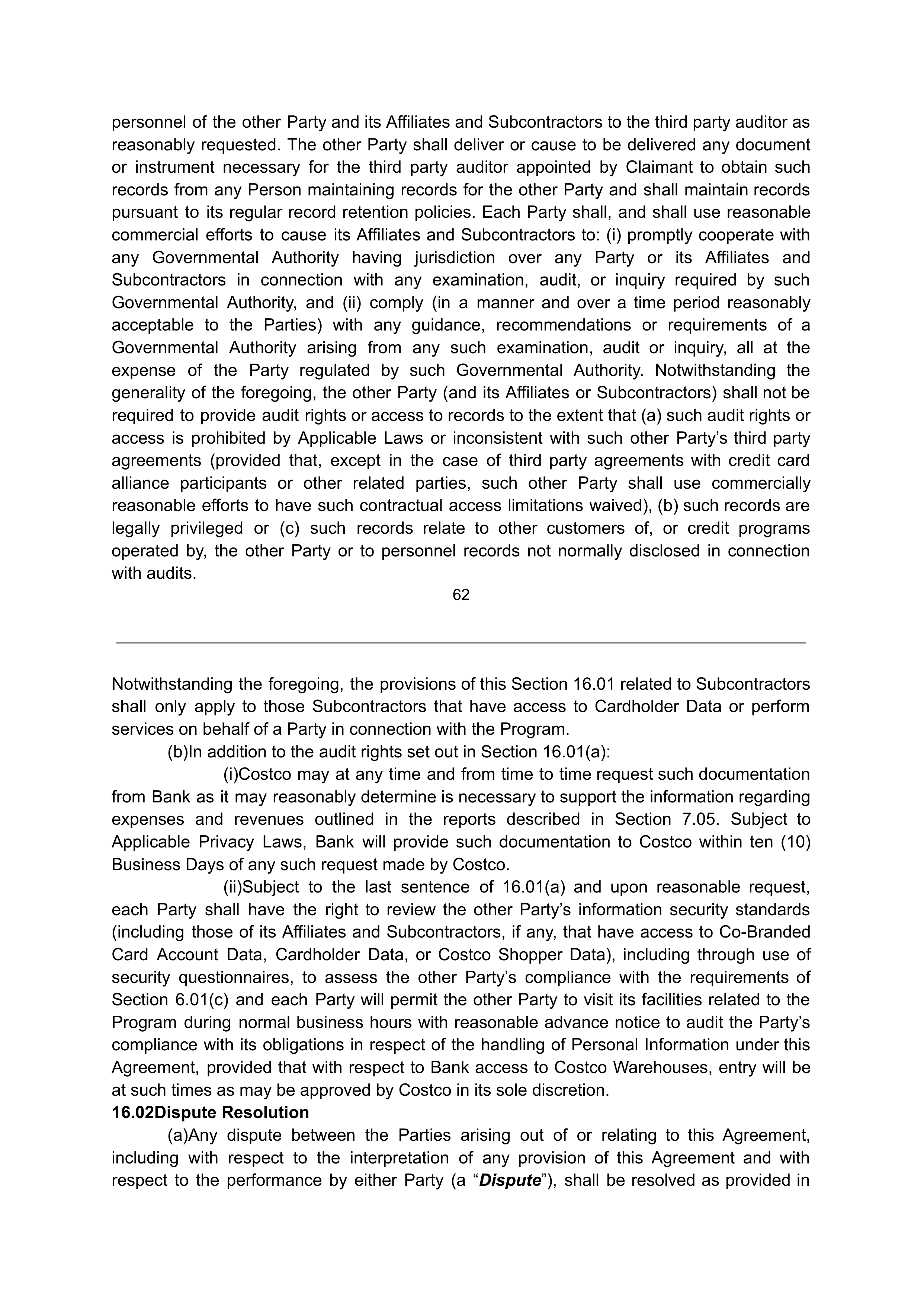 COSTCO CO-BRANDED PROGRAM AGREEMENT — page 63